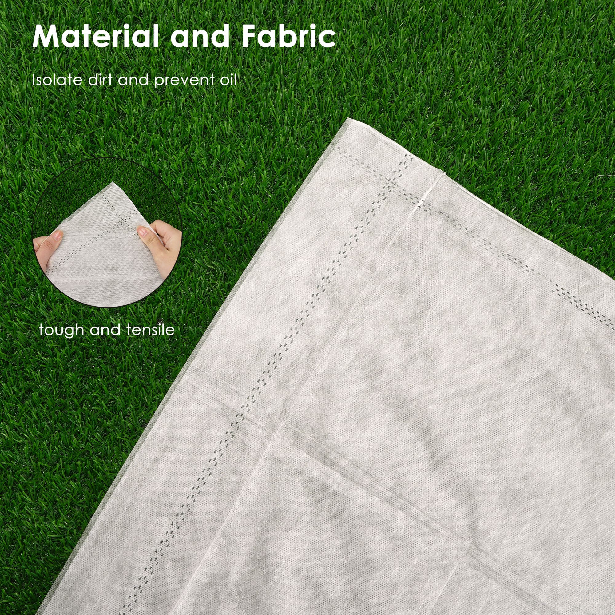 4 Pcs Camping Disposable Picnic Mat Lawn Mat Beach Mat Lawn Mat for outdoor enthusiasts campers, picnickers, and beachgoers (White) - 2