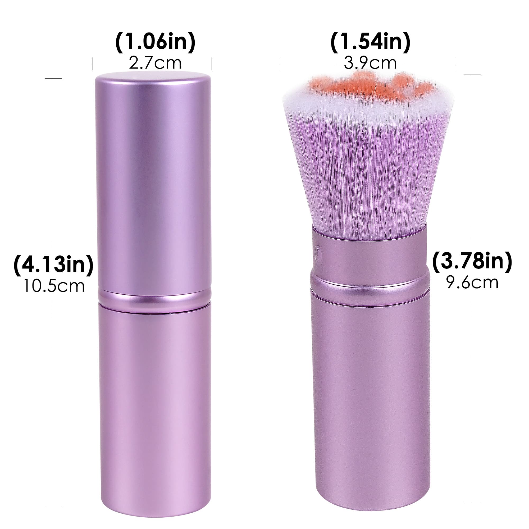 JANKOW Cat Paw Makeup Brush, Telescopic Powder Brush, Travel Blush Brush for Face Powder Blush Shadows Contour Makeup (1 Pcs Purple) - 2