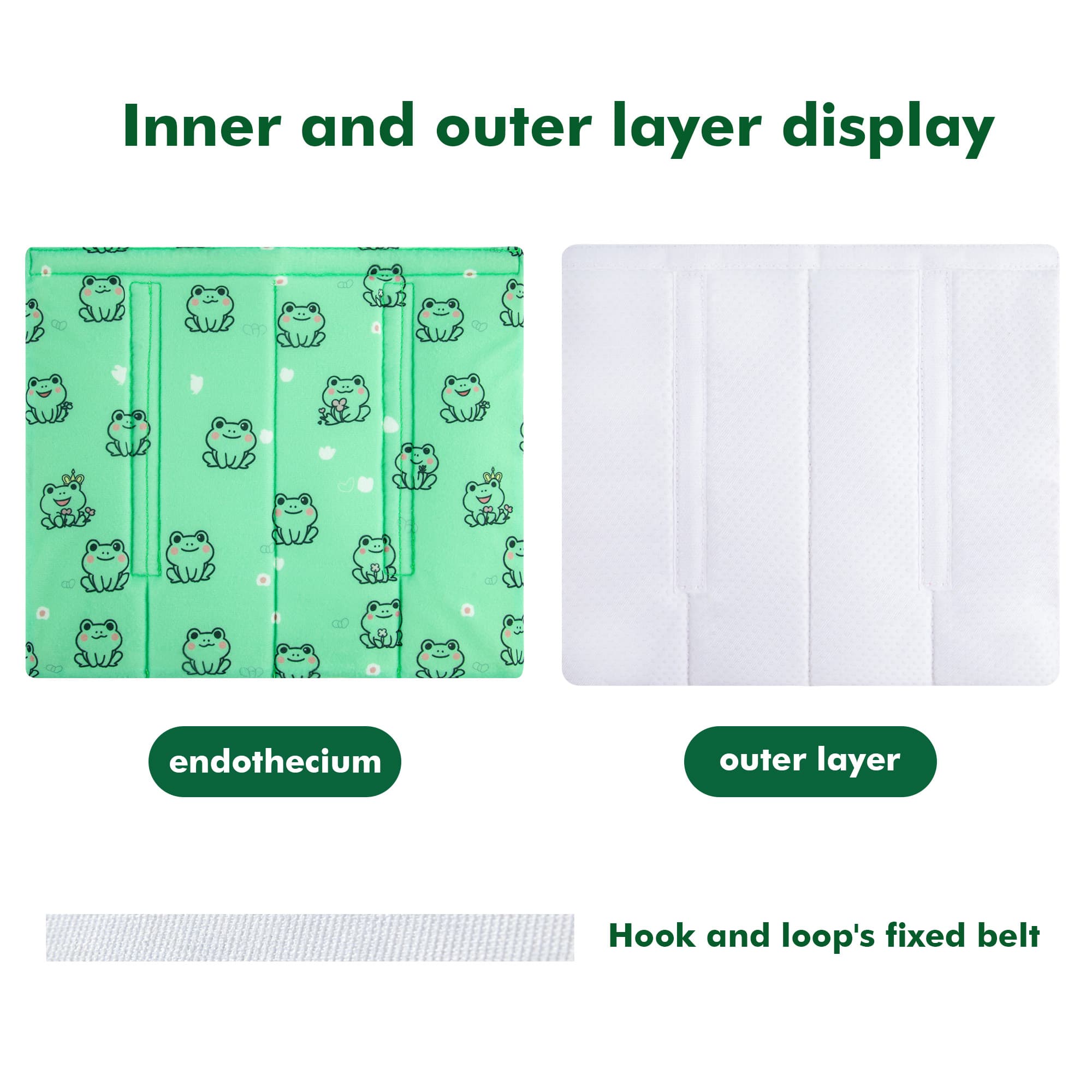 5Pcs Bunk Bed Ladder Pads, 30 x 25cm Bunk Ladder Cover with 10 Adjustable Straps, Comfortable Step Pads for Loft Bed, Suitable for Safe and Comfortable Climbing, Green Frog - 4