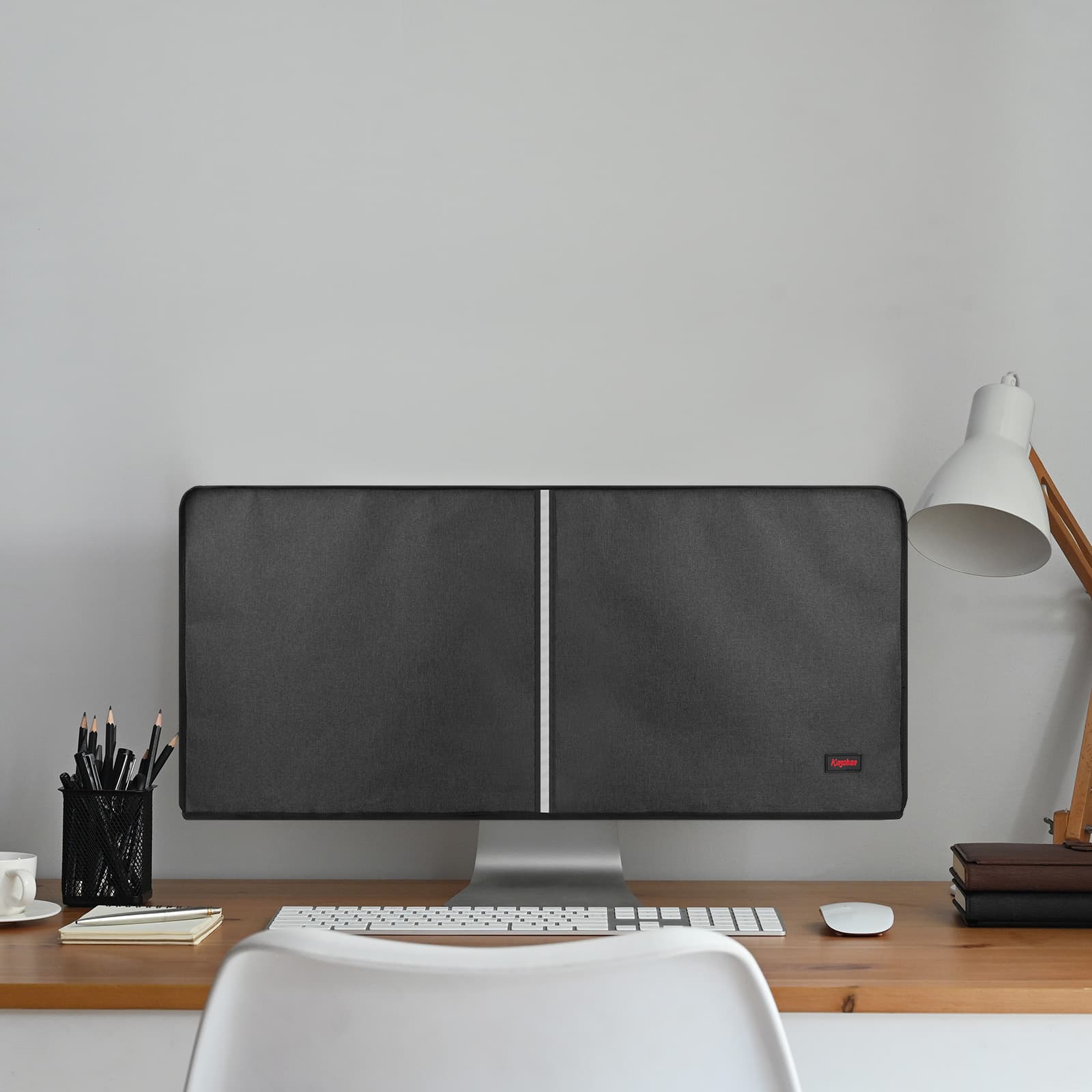 Kingshion Monitor Dust Cover 34-35 inch Dustproof LCD, LED, HD Panel Case Compatible with 34-35 inch Samsung, HP, Dell, Smart Monitor Dust Cover Computer Screen Protector,PC,Desktop and TV- Dark Grey - 5