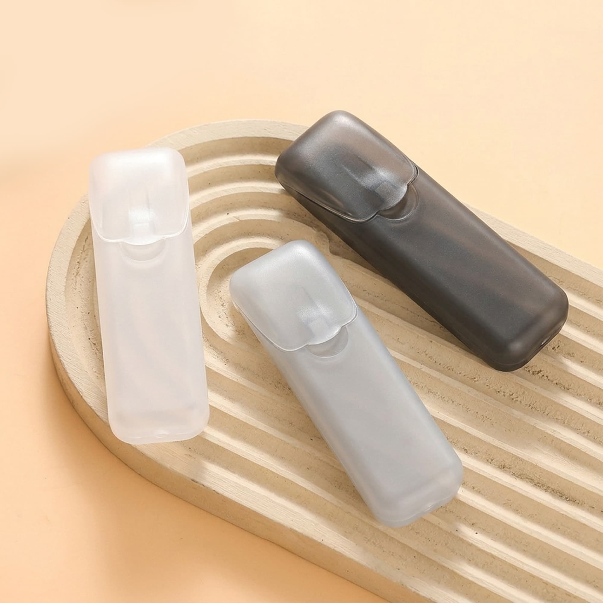 ReignSword 6 Pack Travel Cotton Swab Holder, Portable Qtip Storage Case with Dustproof Lid, Small Clear Plastic Container for Dental Floss & Hair Ties (White, Black, Gray) - 4