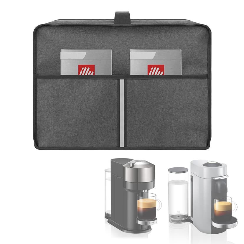 Kingshion Dust Cover Compatible with Nespresso Vertuo Next Deluxe Coffee, Nespresso Vertuo Plus Deluxe Coffee,The Pearl Cotton Inside Enhances Protection of The Machine -Dark Grey