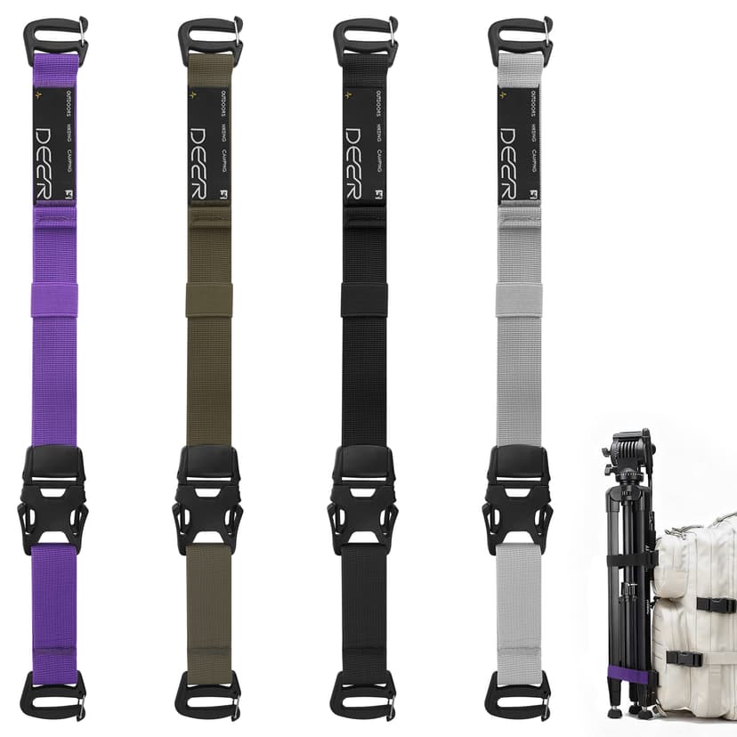 ReignSword 4 Pcs Tactical Moller Straps for Outdoor, Backpack Expansion Straps with Buckles, Adjustable Moller Accessories for Outdoor Enthusiasts (Multicolor)