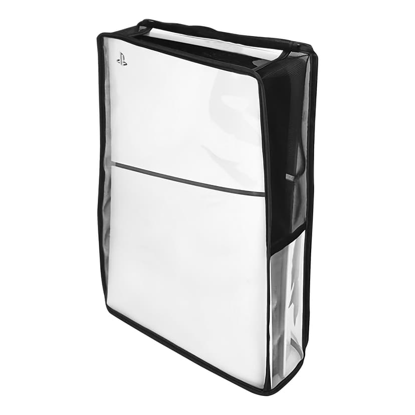 Kingshion PS5 Slim Console Dust Cover - Transparent Waterproof Protective Sleeve with Anti-Scratch Design, Precision Fit for Disc Edition & Vertical Stand, Clear Protective Case (Slim Model)
