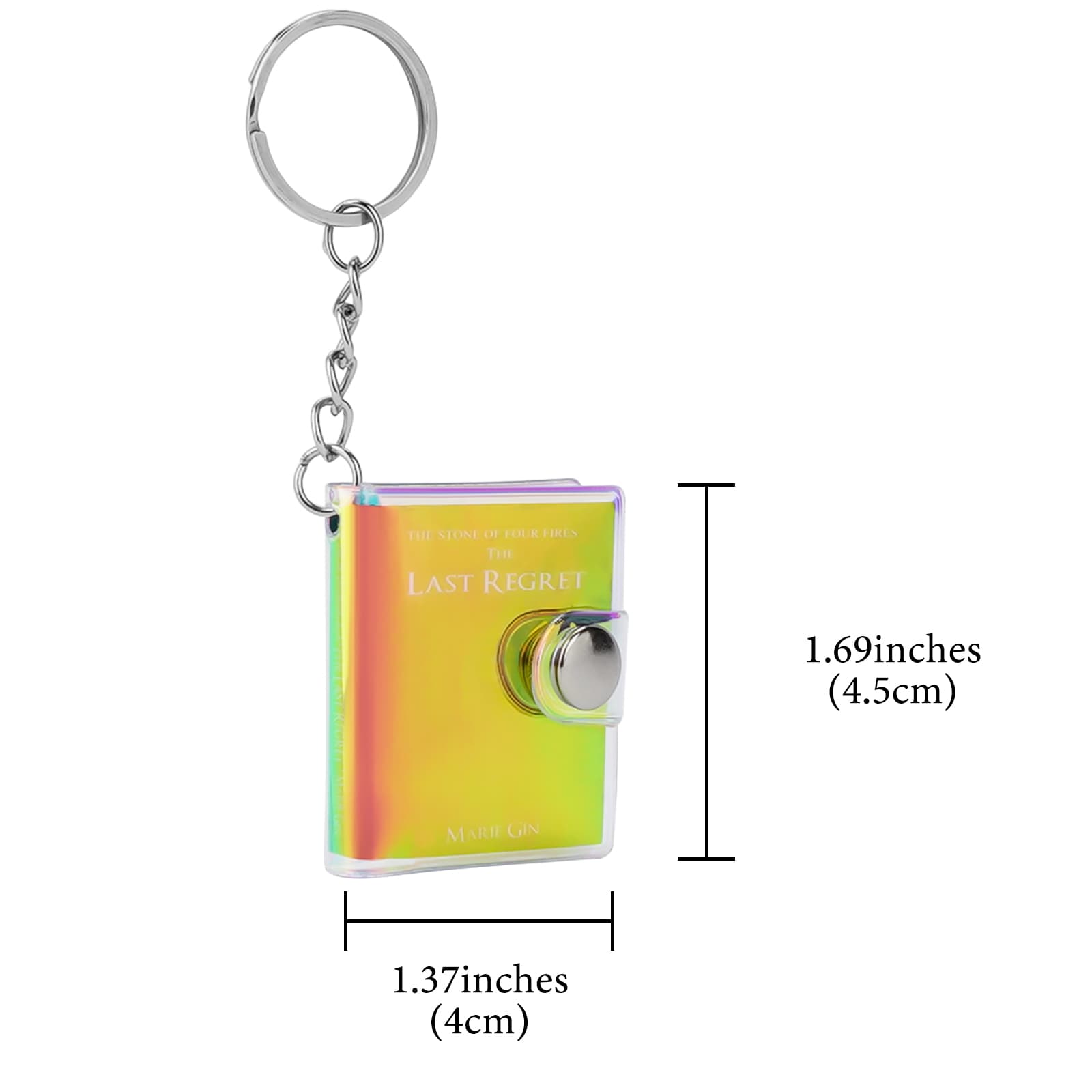 JANKOW 6 Pcs Mini Notebook Keychain - Tiny Portable Journal & Pocket Diary Notebooks with Key Ring - Small Notepads for Travel, Work, School & Gift(Golden) - 1