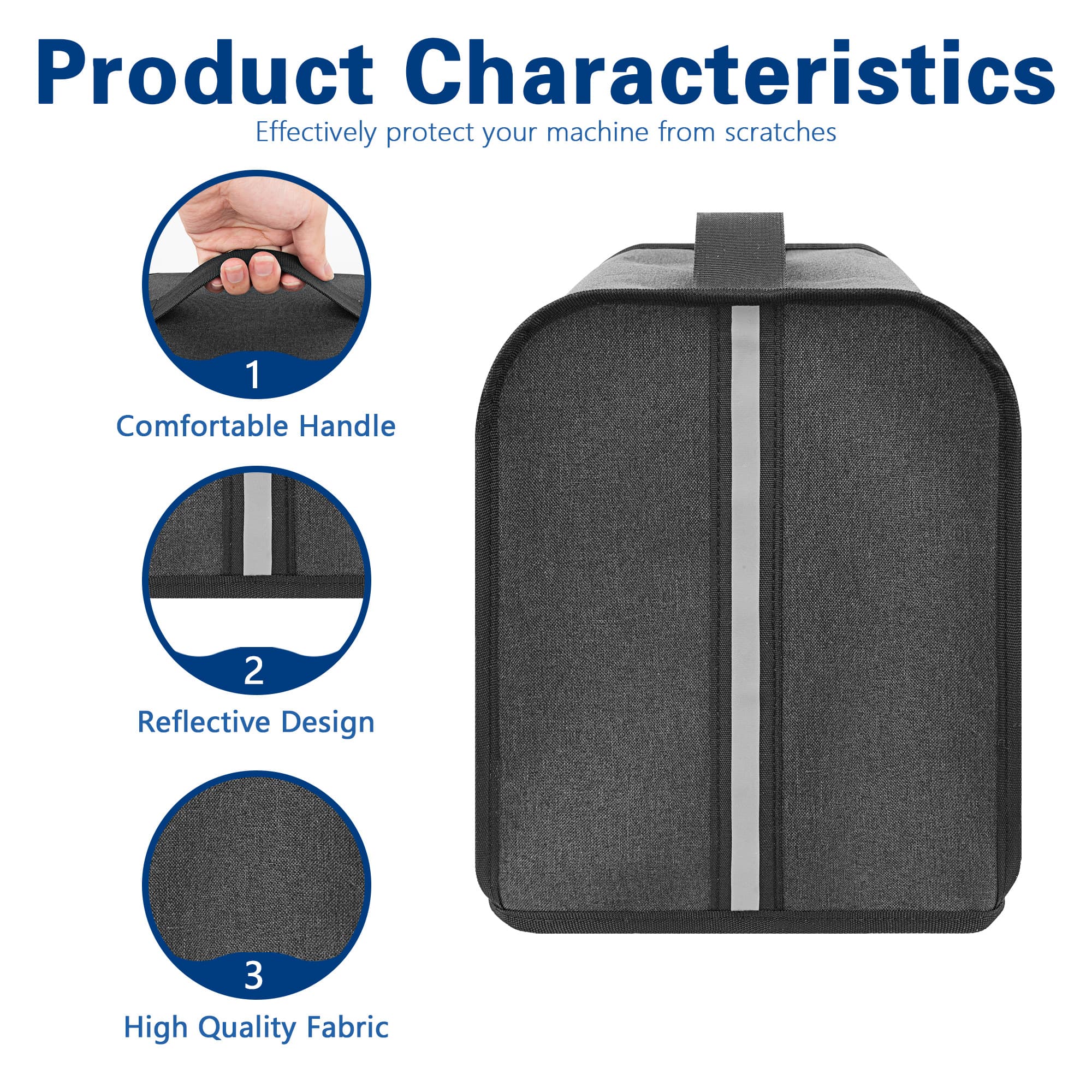 Electric Water Kettle Protective Cover, Water Splash Proof Dustproof Cover with Handle for Electric Tea Pot Boiler, Fit 1.5 / 1.7L Kettle - 2