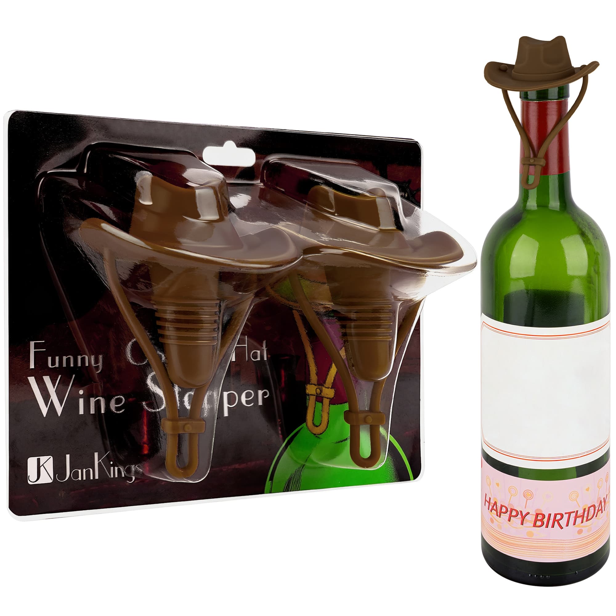 Silicone Wine Stopper, Cowboy Hat Wine Bottle Stopper Reusable , Cute Kitchen Gadgets Wine Accessories Tools Gifts, Decoration-2pcs Bottle Stoppers (Coffee) - 7