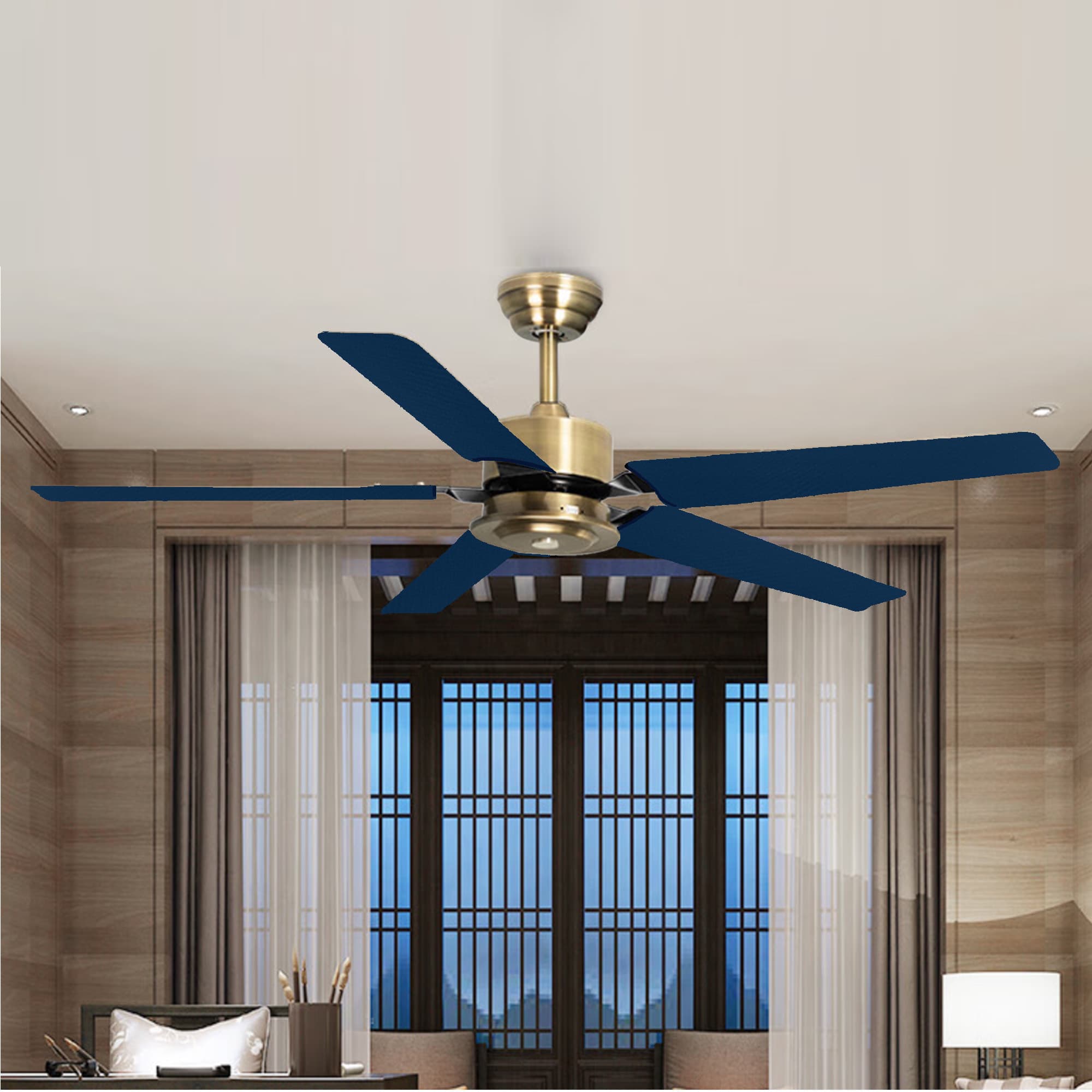 Kingshion Fan Blade Covers Suitable for Most Ceiling Fan Blades- Fits fan blades 5-6 " wide, 19.5 - 22" long (Blue- 5 Pack) - 3