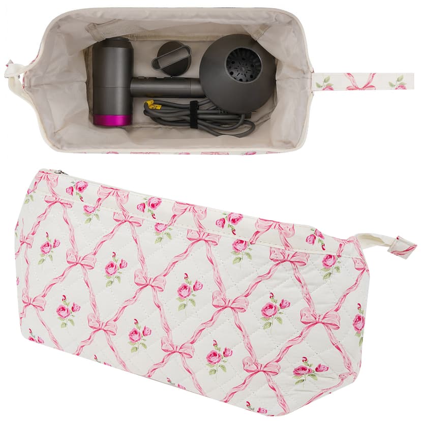 ReignSword Hair Tools Travel Bag Compatible with Shark FlexStyle, Dyson Airwrap, Revlon Hairdryer Case, Hair Styling Accessories Storage Waterproof Organizer (Pink Butterfly)