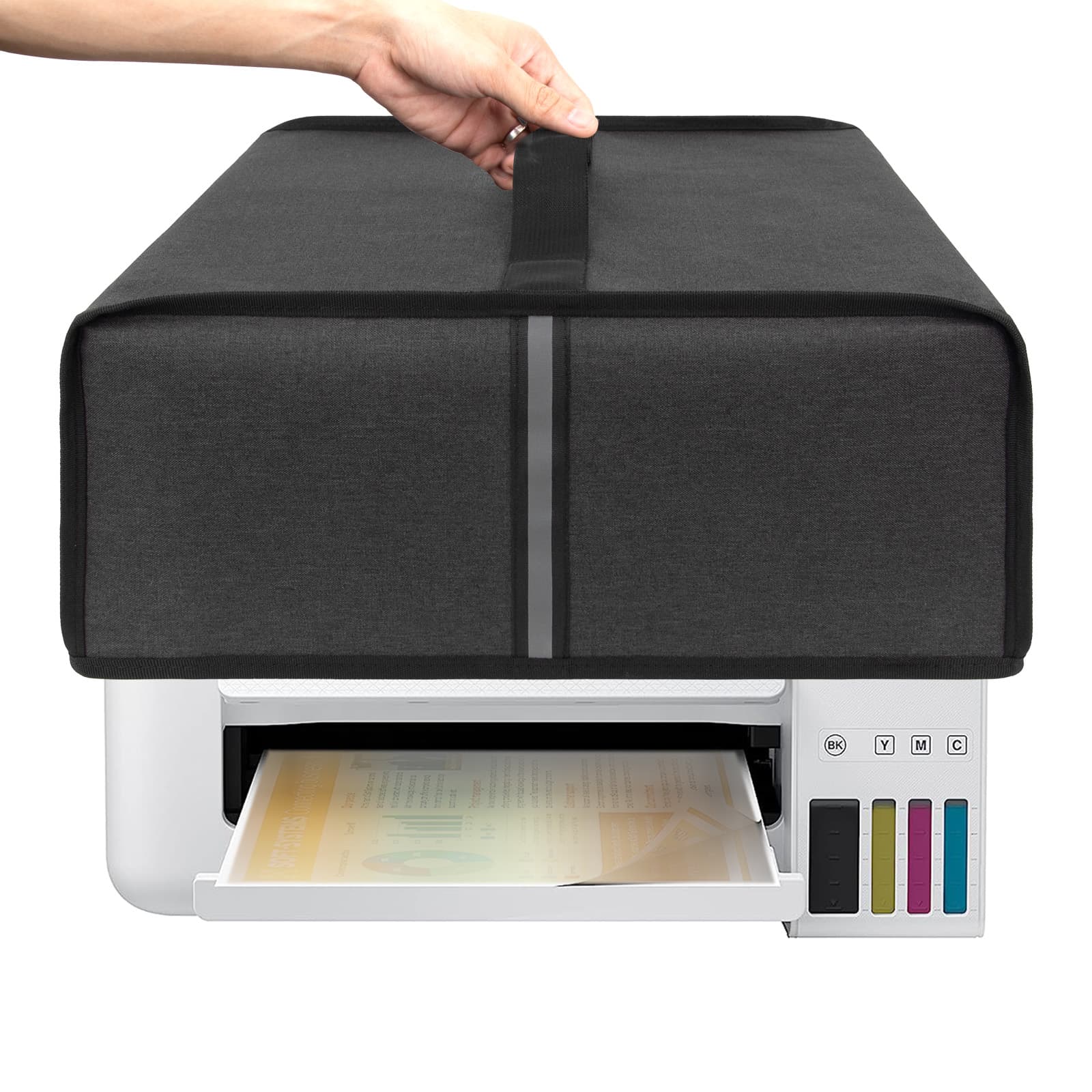 Kingshion Printer Dust Cover, Splash-Proof Fabric Easy to Clean & Storage, Compatible with Epson EcoTank ET-2800/ET-2850 Wireless Color All-in-One Cartridge-Free Supertank Printer - Dark Grey - 4