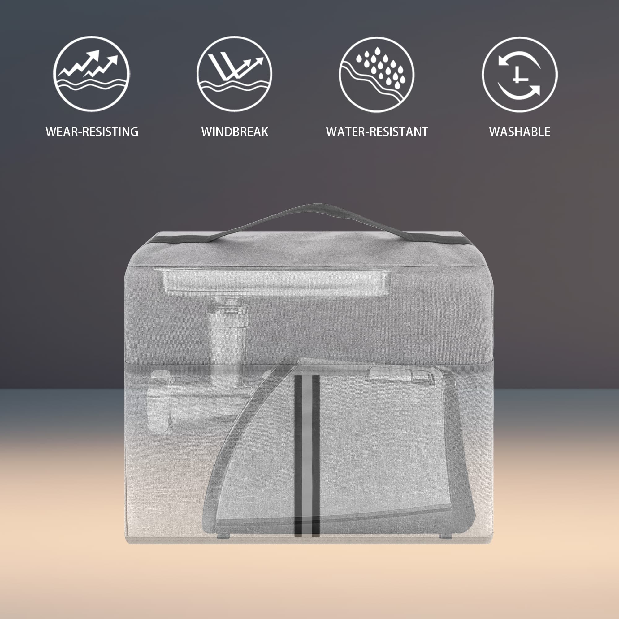 Kingshion Electric Meat Grinder Dust Cover, Heavy Duty Meat Mincer Dust Cover, Sausage Stuffer Maker Dust Cover, Food Grinder Dust Cover, Compatible with Most Electric Mixers - Light Gray - 5