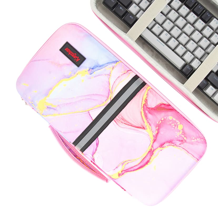 Kingshion Hard Shell Travel Bag, 75% Keyboard Case Compatible with Keychron K2,Melgeek,Logitech POP Keys Mechanical,MX Mechanical Mini Wireless Keyboard,84 Key Wireless Portable Keyboard-Pink