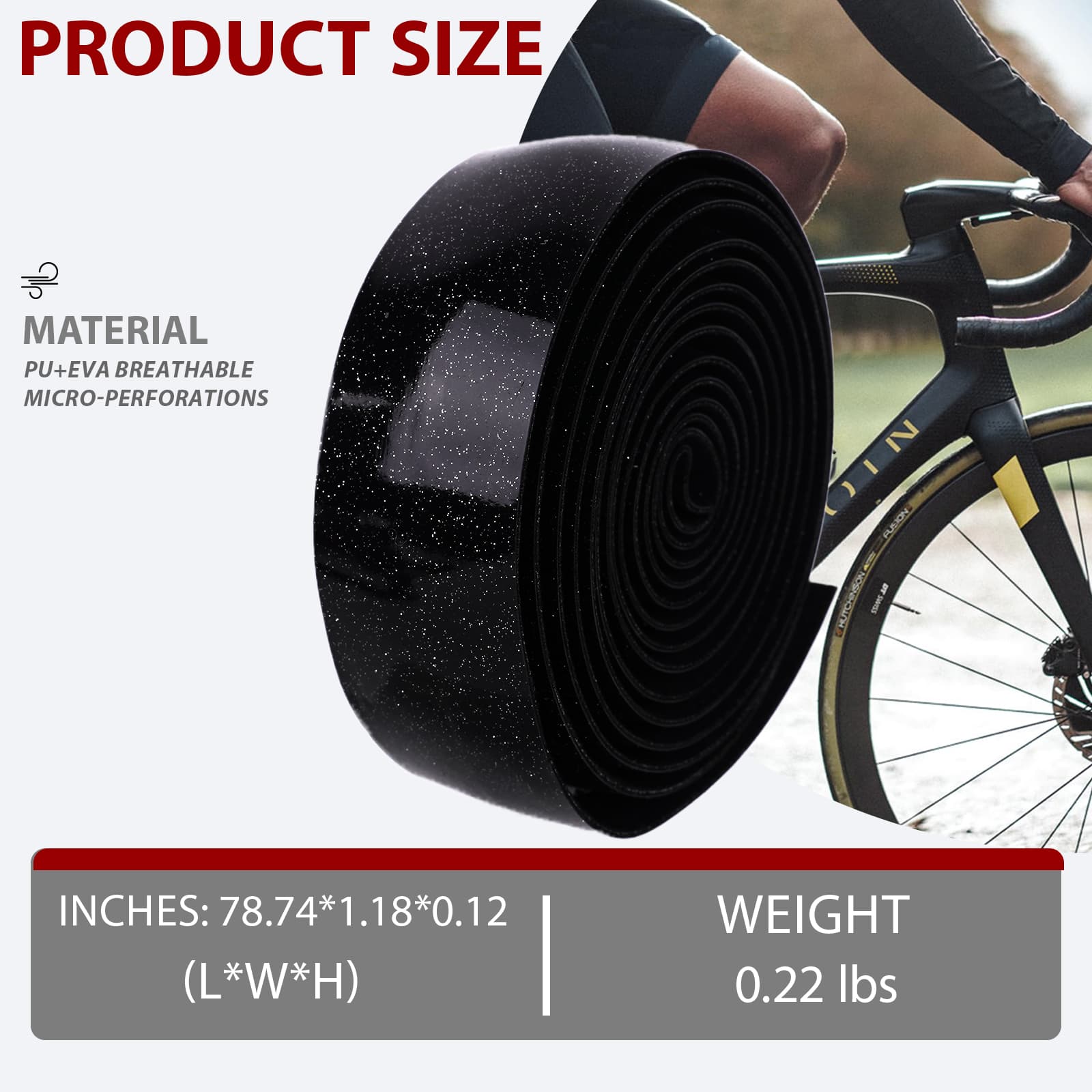 RidingRush Bike Grip Tape for Road Bike – Anti-Slip Silicone Bar Tape, 3mm Thick Bicycle Grip Wrap, Breathable Bike Handlebar Tape for Gravel or Racing - 4