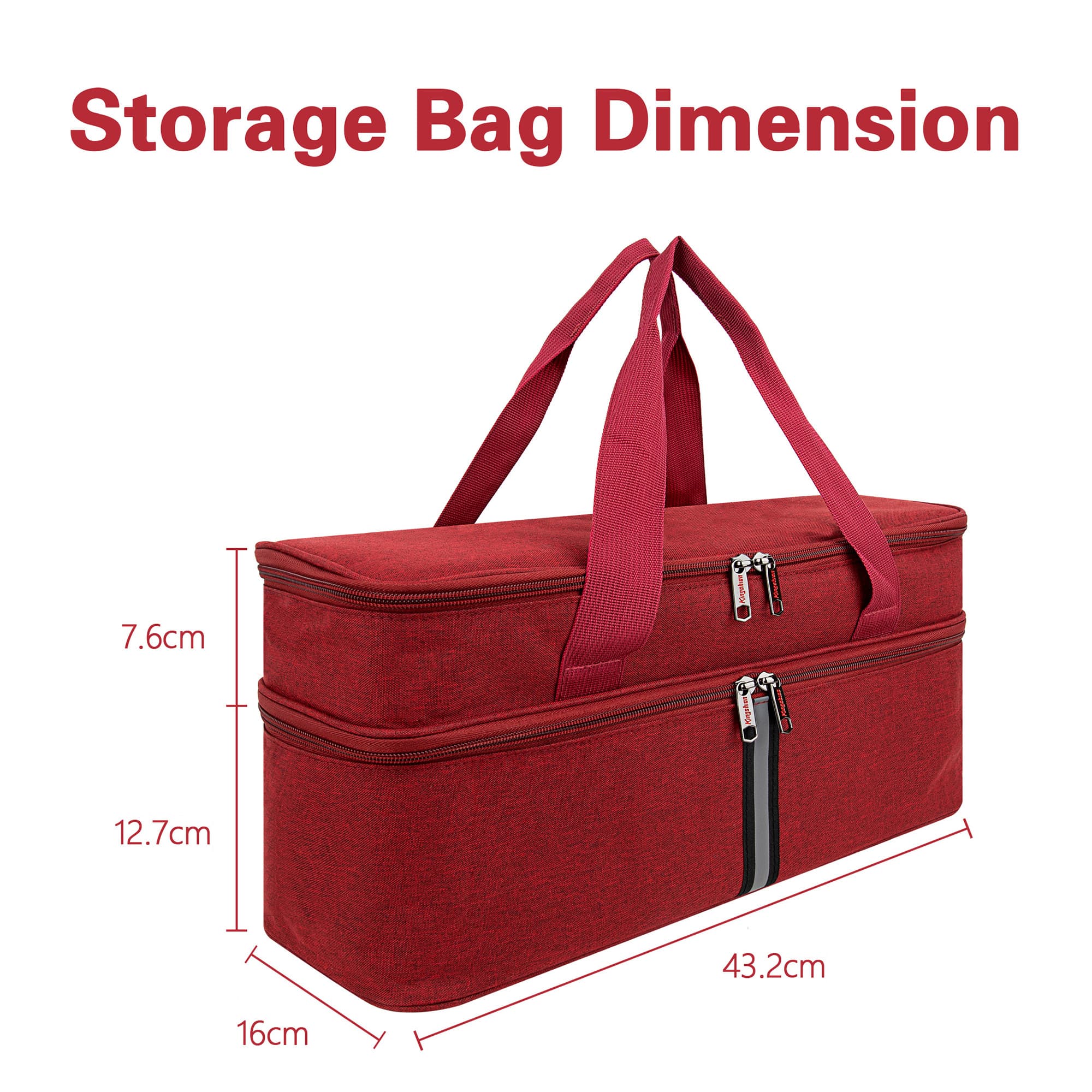 Kingshion Storage bag for Hand Blender, Carrying Case for Immersion Blender Handheld, Stick Blender Travel Storage Organizer - Deep Red (Bag Only) - 1