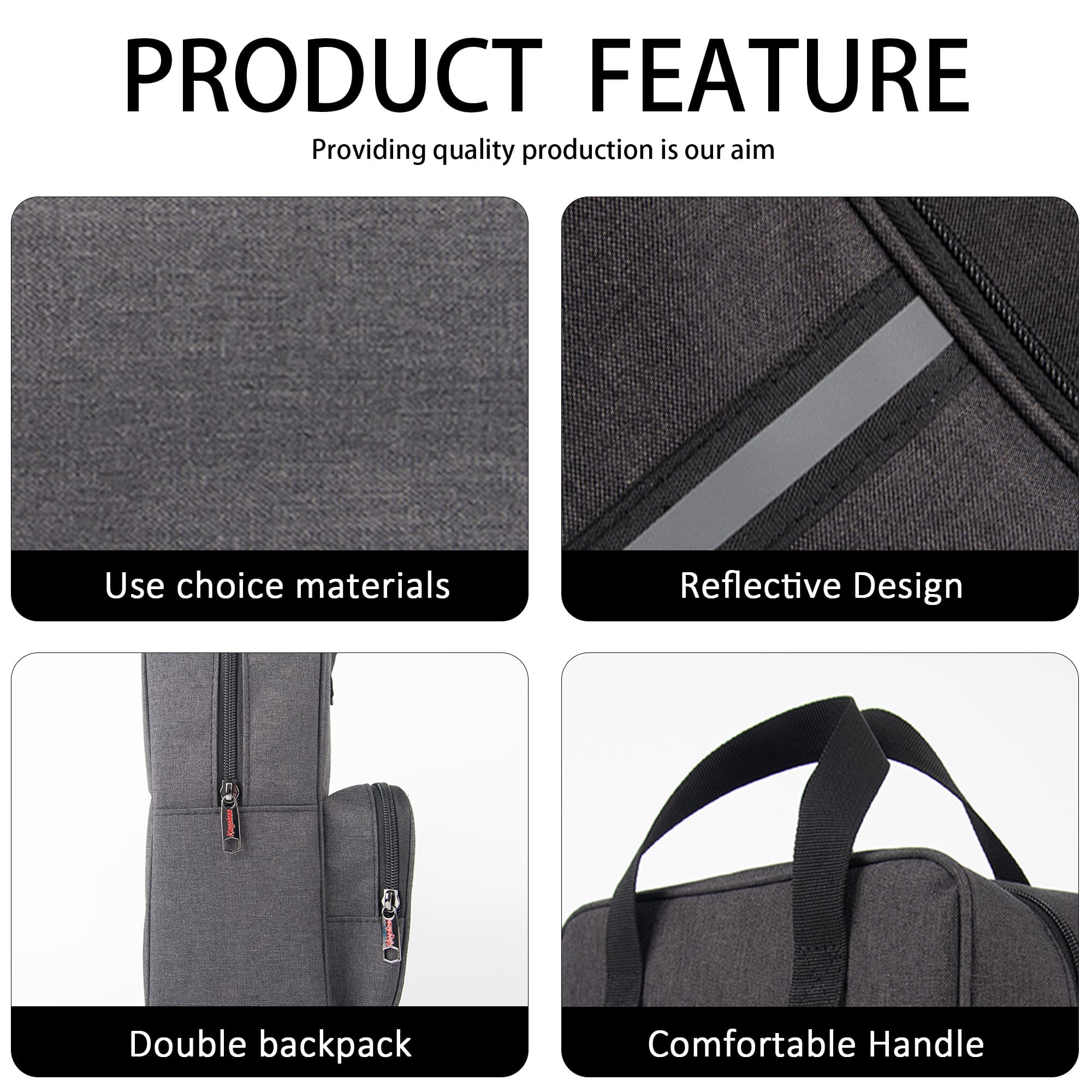Portable Solar Panel Storage Bag, Travel Backpack Compatible with Anker SOLIX PS30, Solar Panel Carrier with Multi Pockets - 3