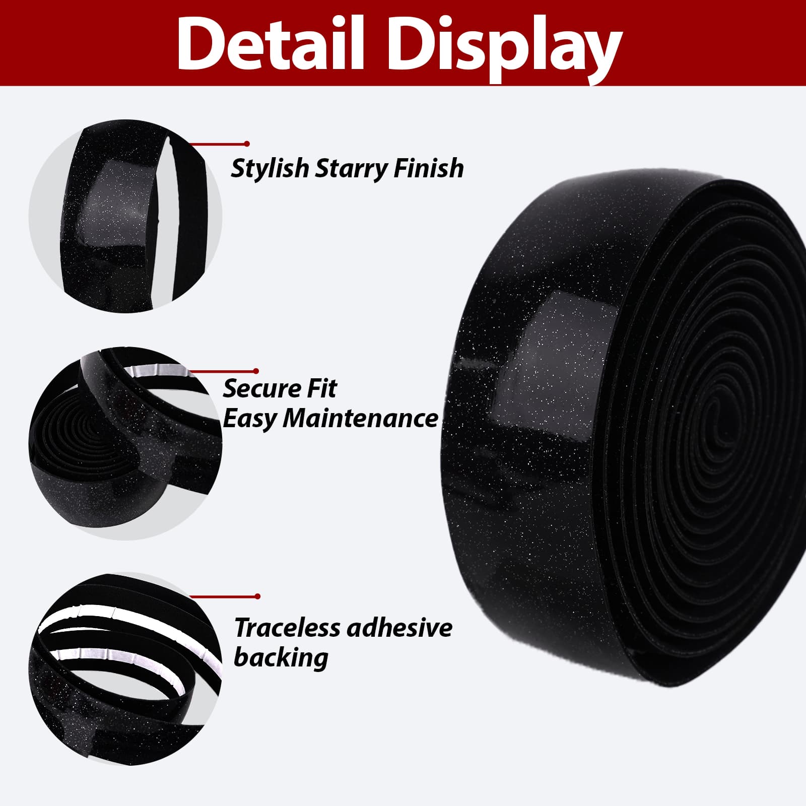 RidingRush Bike Grip Tape for Road Bike – Anti-Slip Silicone Bar Tape, 3mm Thick Bicycle Grip Wrap, Breathable Bike Handlebar Tape for Gravel or Racing - 2