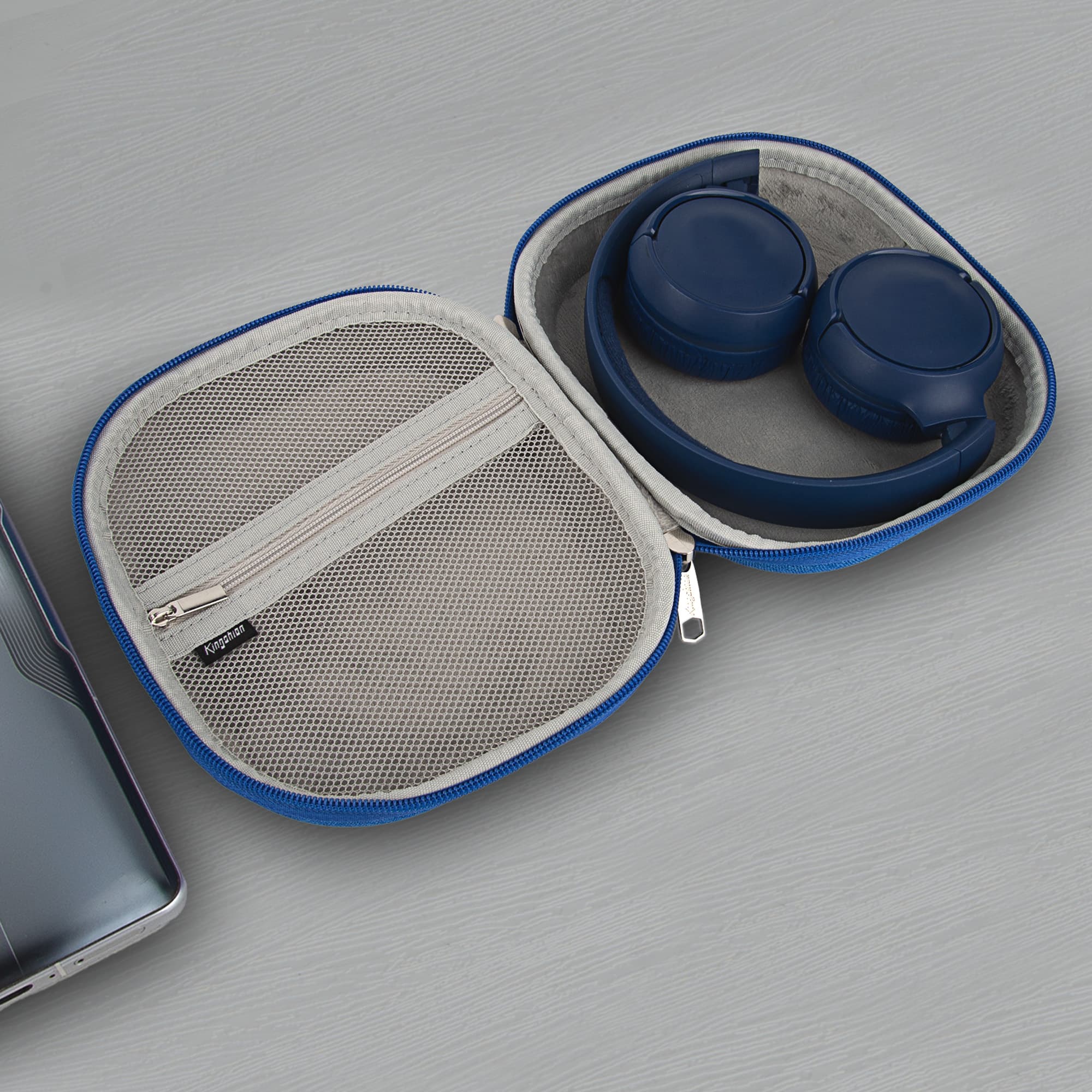 Harte Kopfhörertasche kompatibel mit JBL Tune 510BT, 520BT, 525BT, 500BT, 560BT, 570BT, Tune 600BTNC, 660NC 
, 670NC, Reisetasche für Live 460NC, Live 400BT, T450BT, E45BT (dunkelblau) - 4