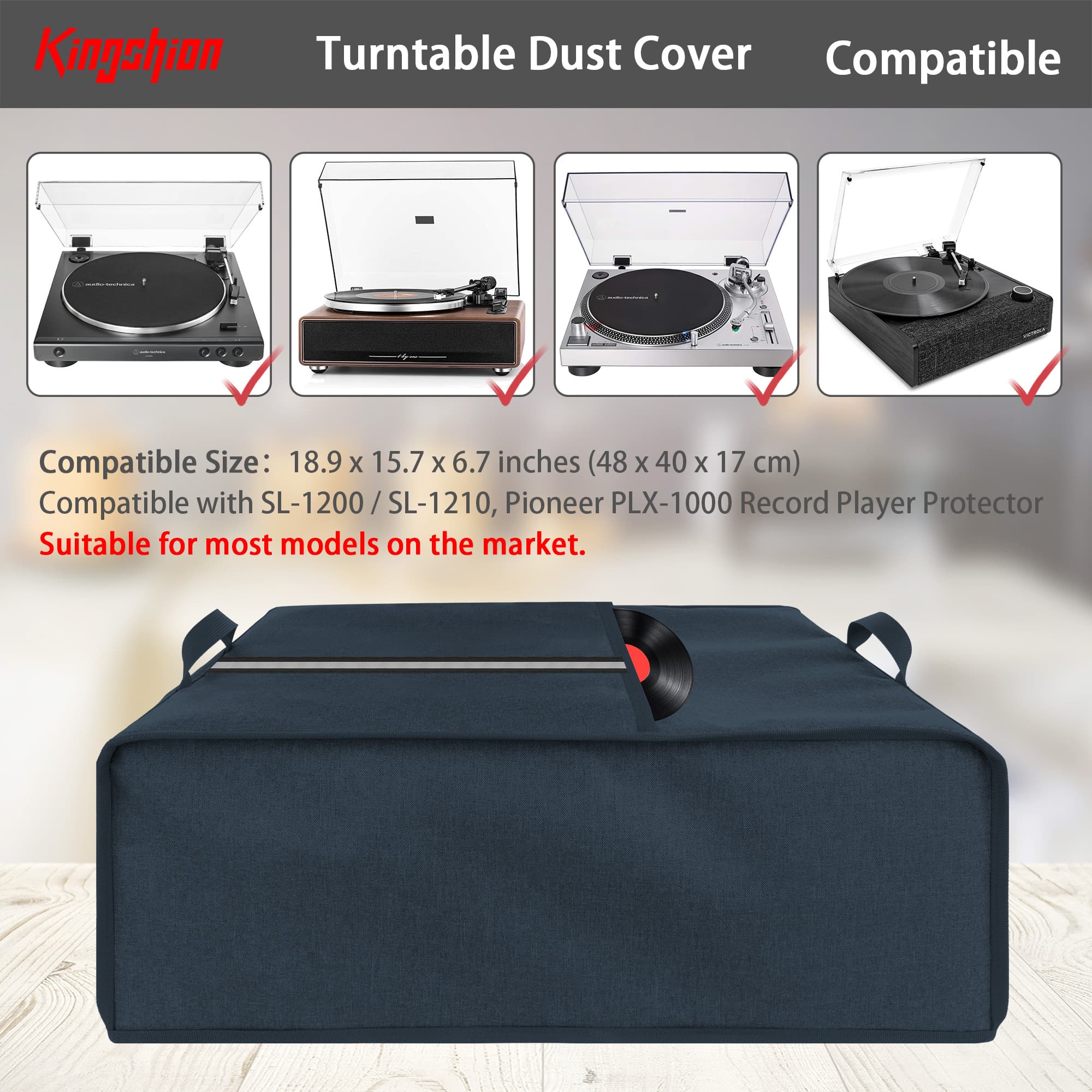 Kingshion  Compatible with SL-Q300/SL-B250 /SL-B260/SL-BD20/SL-BD27/SL-BD35/SLD-20/SL-PC11/SL1200/SL1210 Pioneer PLX 1000-Dark blue - 2