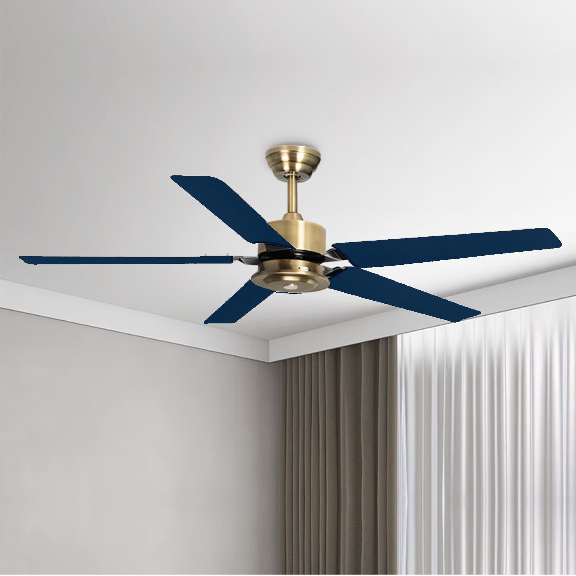 Kingshion Fan Blade Covers Suitable for Most Ceiling Fan Blades- Fits fan blades 5-6 " wide, 19.5 - 22" long (Blue- 5 Pack) - 4