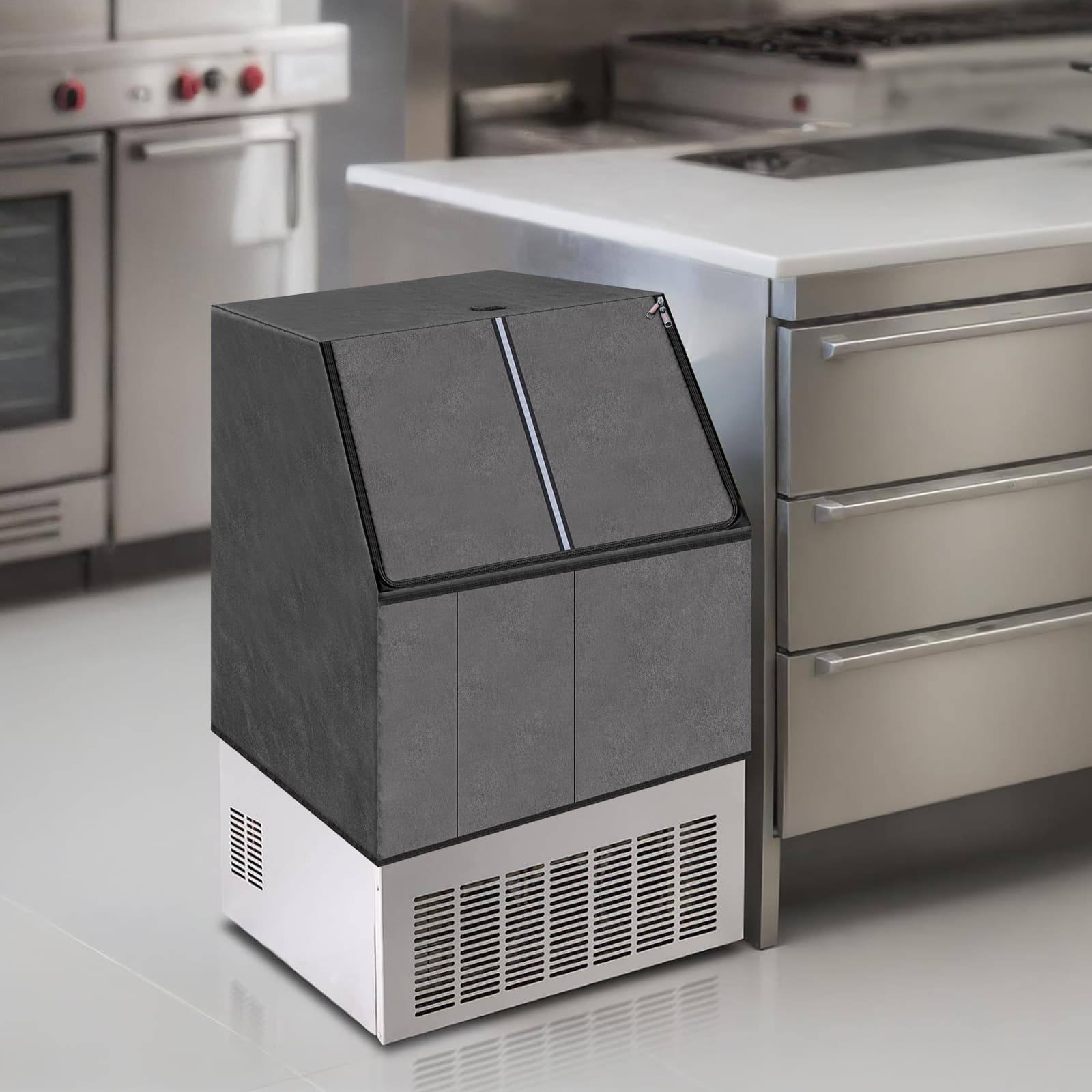 Kingshion Commercial Ice Maker Machine Dust Cover Compatible with VEVOR Commercial Ice Maker Machine 31"H x 25.5"W x 24.5"D- Dark Gray - 5