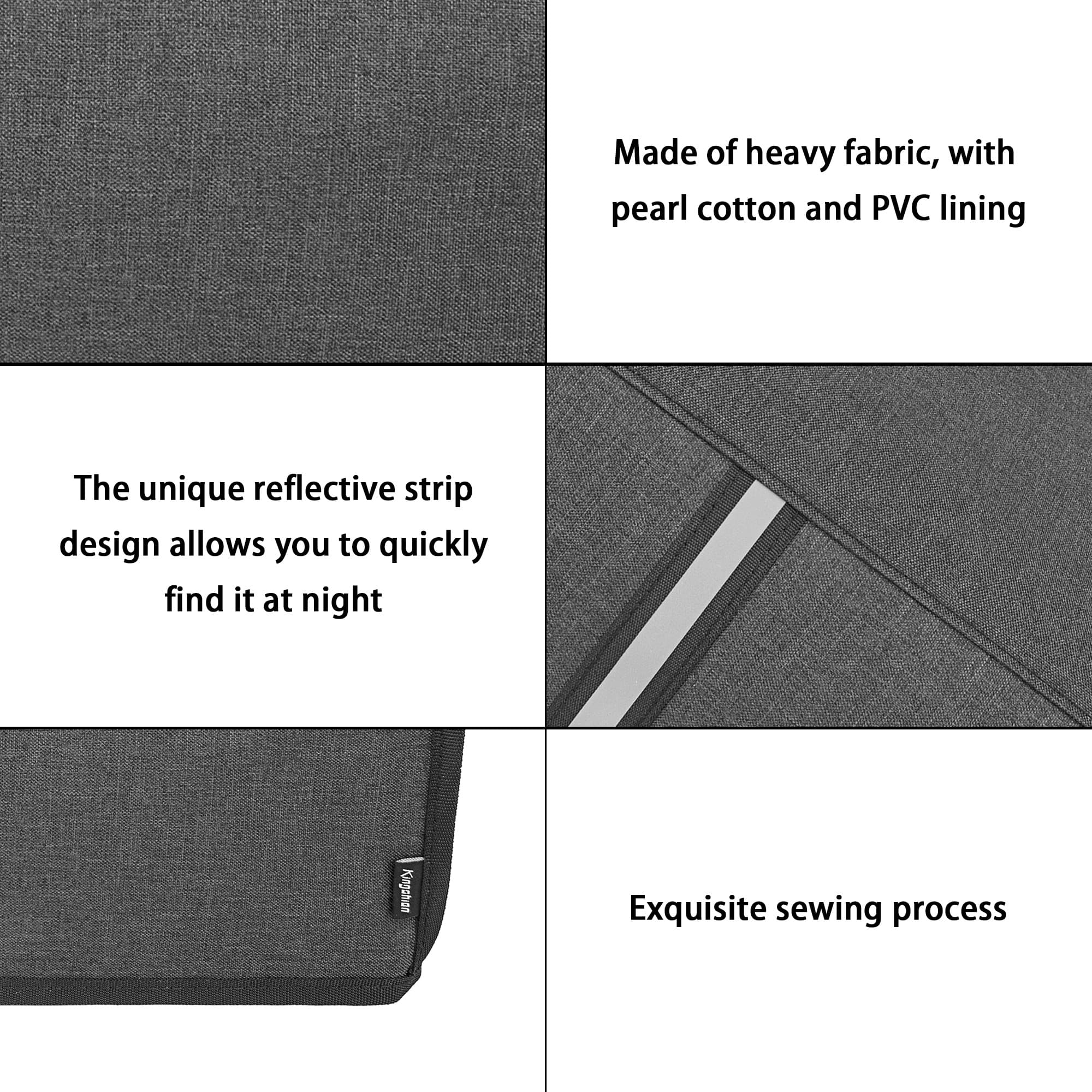 Kingshion Heavy Fabric Scanner Printer Dust Cover with Pearl Cotton Inner Compatible with Fujitsu ScanSnap iX 500, iX 1400, iX1500, iX 1600 Document Scanner, Dark Grey - 3