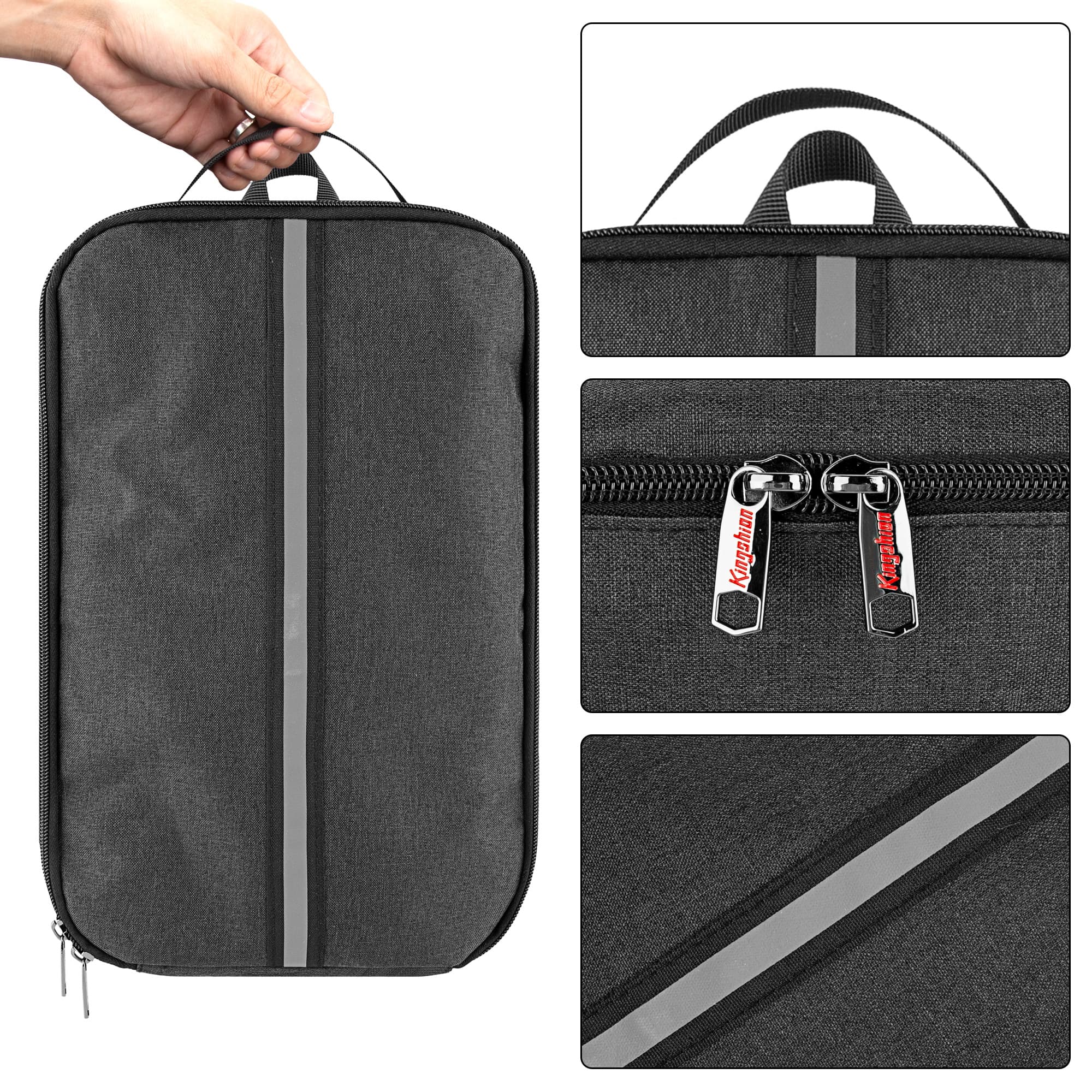 Kingshion Outdoor Portable Steamer Storage Bag Compatible with Conair Hand-held Clothes Steamer, Heavy Fabric Bag with Wrist, Dark Grey (Bag Only) - 2
