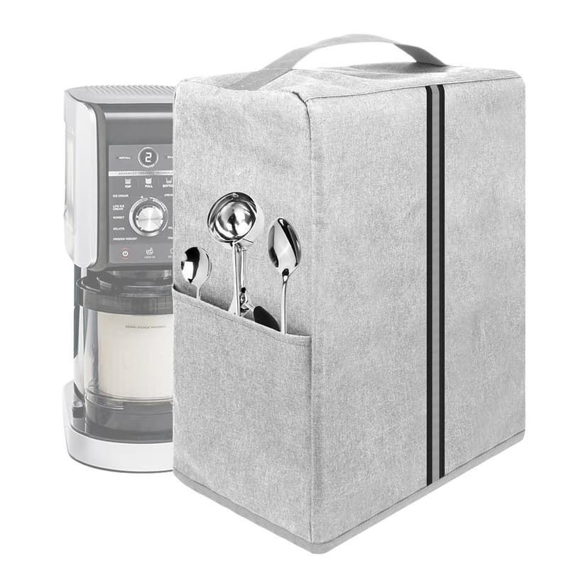 Kingshion Ice Cream Maker Dust Cover compatible with Ninja NC501 CREAMi Deluxe 11-in-1 Ice Cream & Frozen Treat Maker for Ice Cream/Ninja NC301 CREAMi Ice Cream Maker - Light Gray