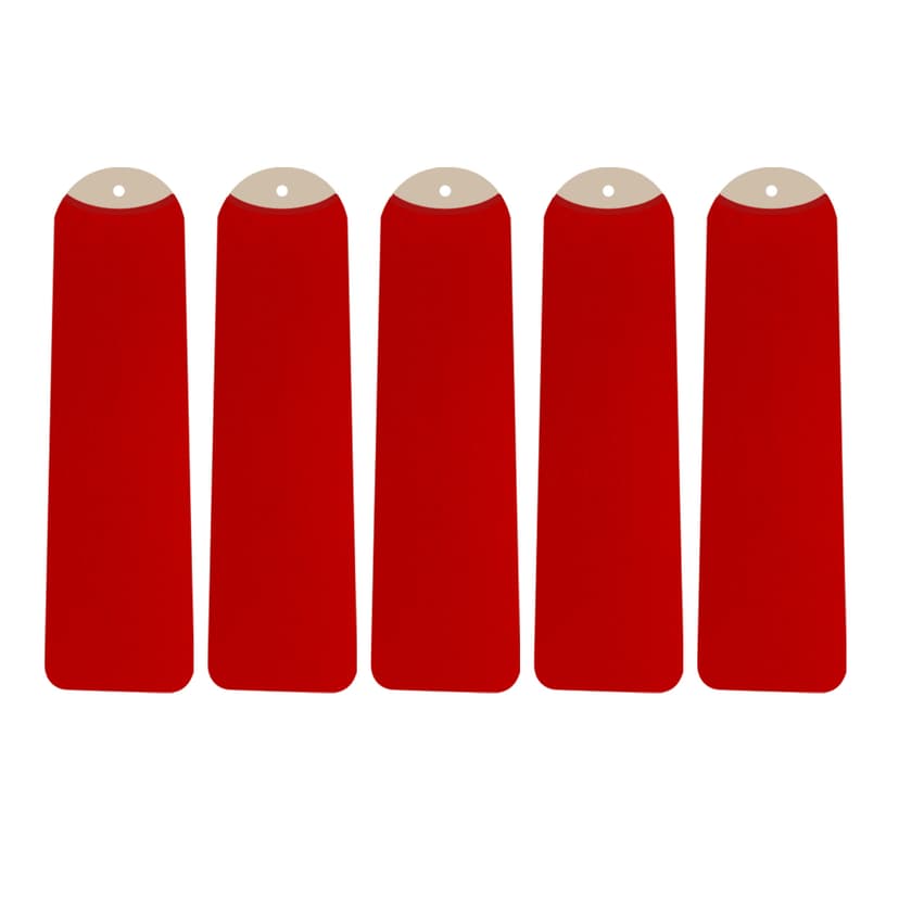 Kingshion 5 Pack Ceiling Fan Blade Covers Suitable for Most Ceiling Fan Blades- Fit Size fan blades 5-6 " wide, 19.5 - 22" long (Red)