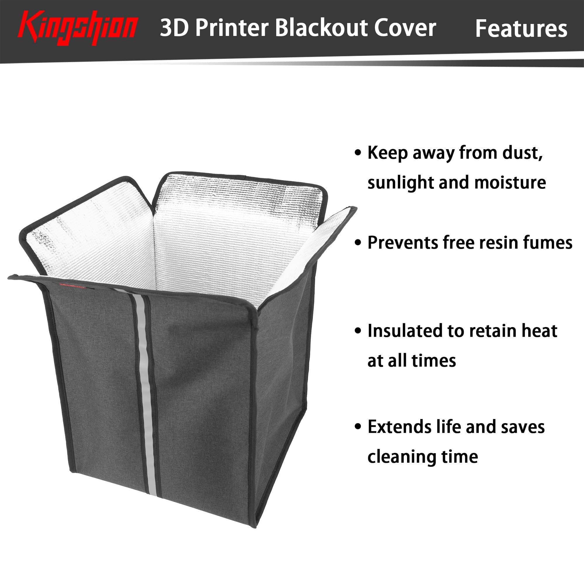 Kingshion 3D Printer Blackout Cover, Prevent Sunlight Dust Storage Sleeve with Handle, Compatible with Mar 2 Pro/ LD-002H/Anycubi Photo S/ Photo Mono SE DLP LCD SLA 3D Printer, 9.5 X 9.5 X 16 Inch - 2