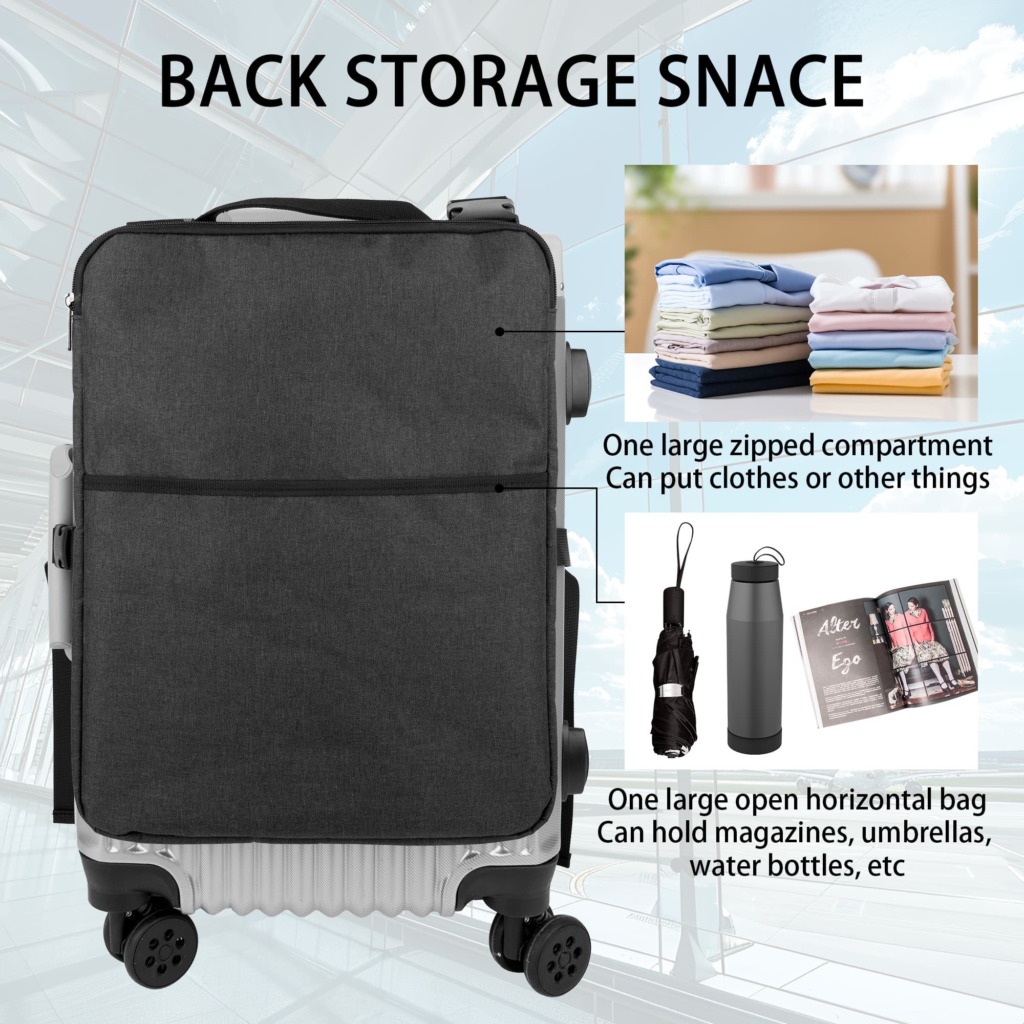 Kingshion Luggage Hanging Bag, Packing Cubes for Travel luggage organizer bags be stored books, electronic devices, cables, cosmetics, dustproof, durable, business travel must -Dark Grey - 6