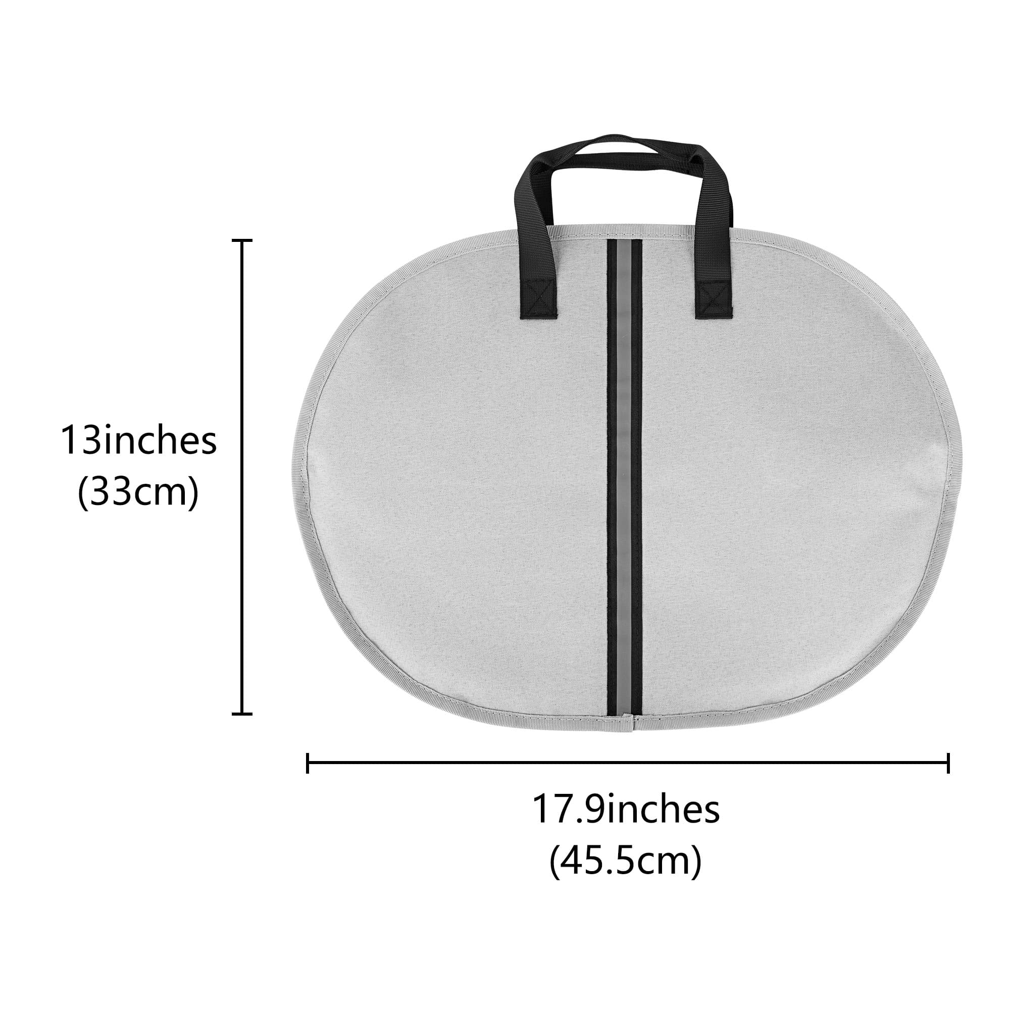 Kingshion Large Platter Storage Bag- 18" x 13" - Stackable with Padded Interior - China Storage Containers for Plates and Serveware (Light Gray) - 1