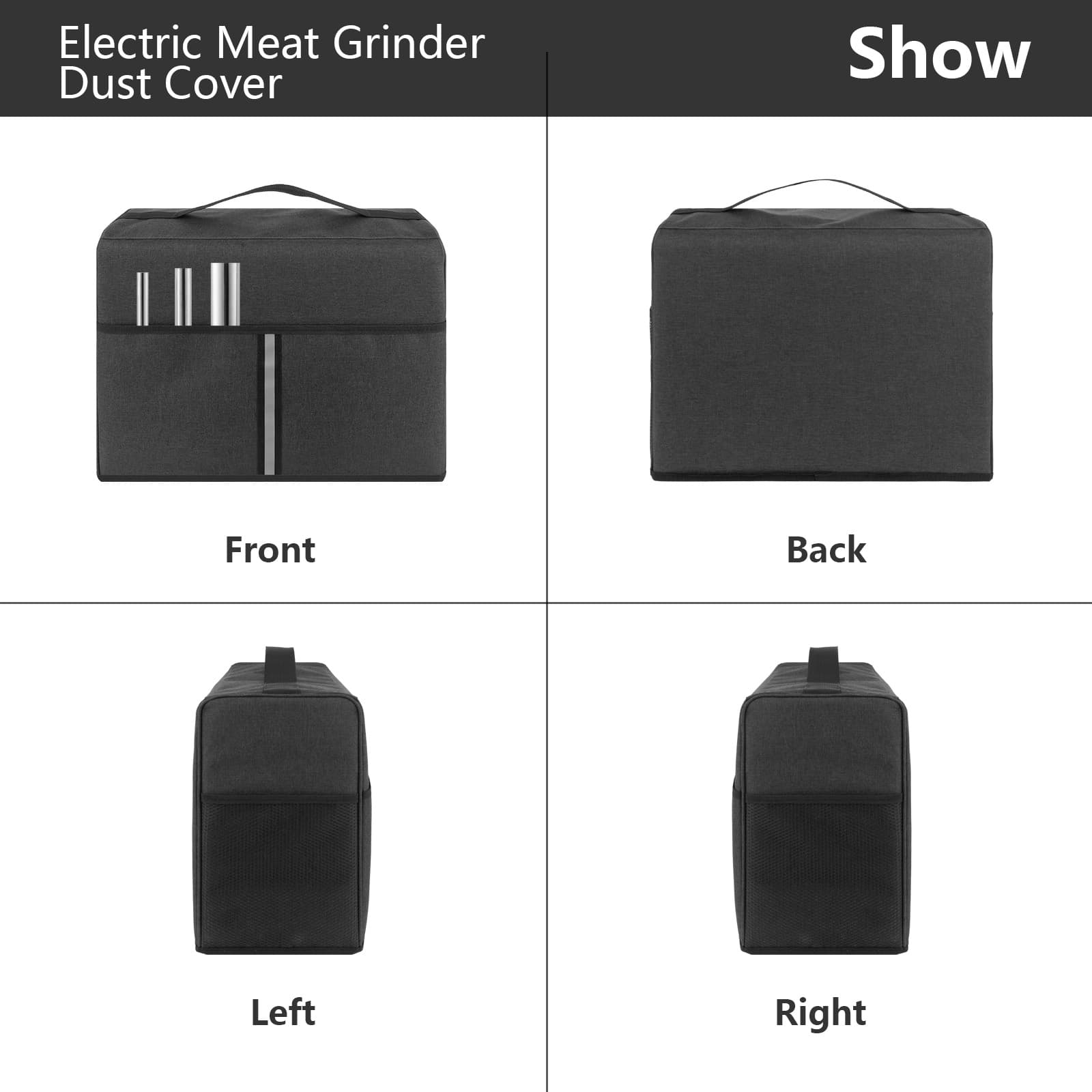 Kingshion Electric Meat Grinder Dust Cover, Heavy Duty Meat Mincer Dust Cover, Sausage Stuffer Maker Dust Cover, Food Grinder Dust Cover, Compatible with Most Electric Mixers - Dark Grey - 4
