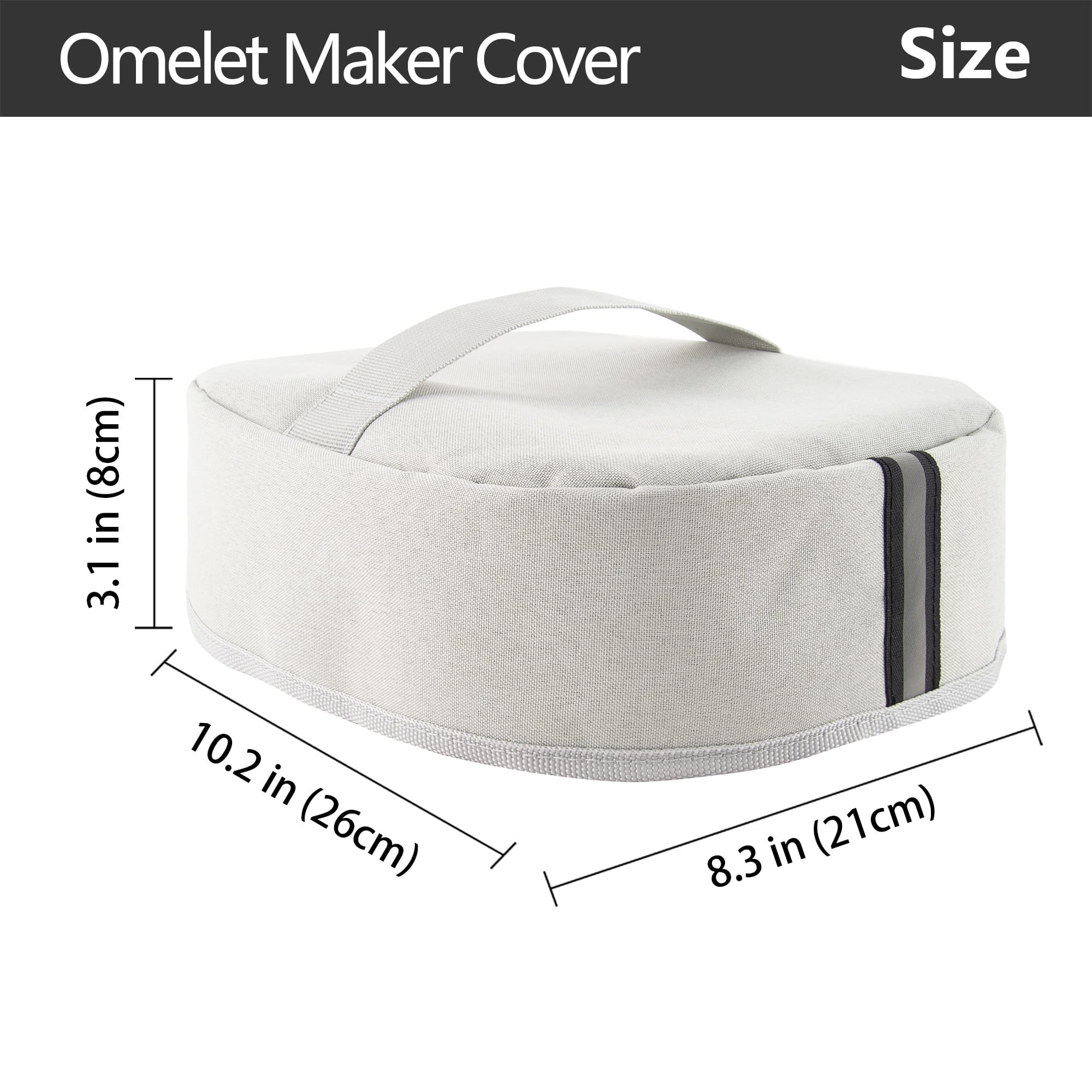Kingshion Non-Stick Omelet & Frittata Maker Cover, Omelet Maker Dust Cover Compatible with Holstein Housewares - Non-Stick Omelet & Frittata Maker - Light Grey - 1