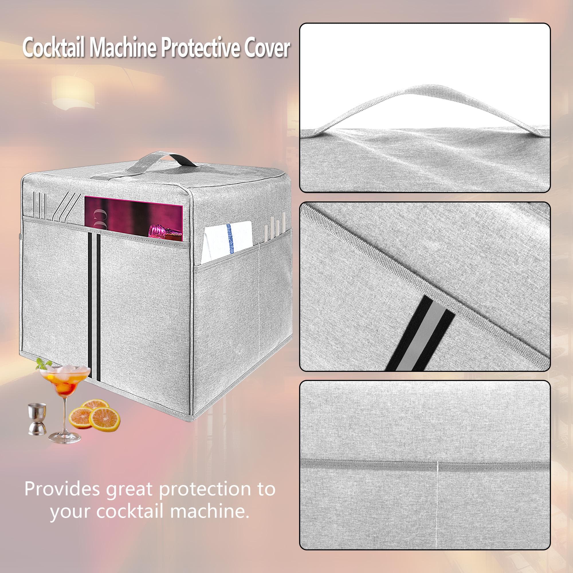 Kingshion Cocktail Machine Protective Cover Compatible with Bartesian Cocktail Machine - Pockets to Store Bartesian Accessories - Bartesian Cocktail Capsules - Light Grey - 2