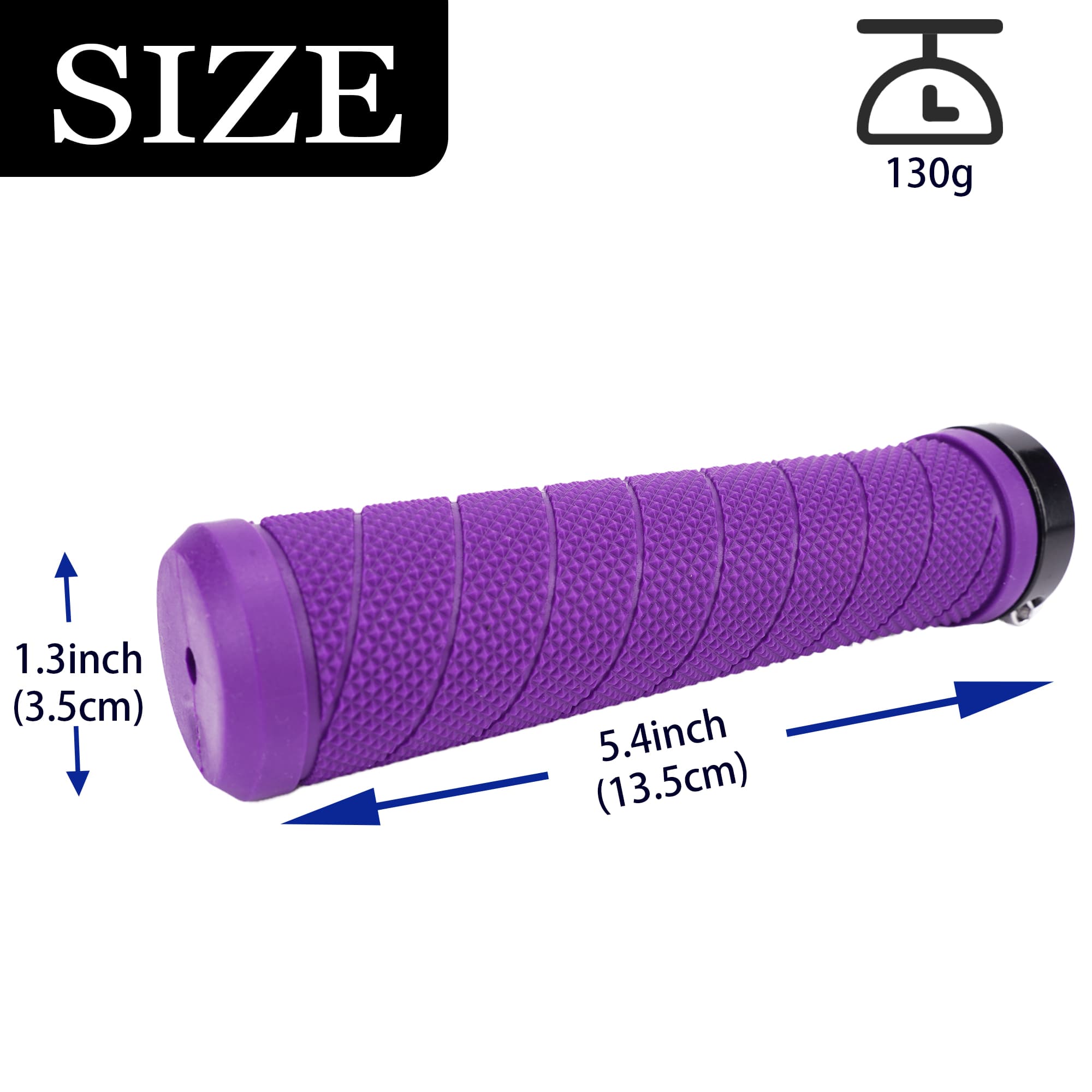 Bike Handlebar Grips for MTB, BMX & Scooter – 22.2mm Lock-On Rubber Bicycle Grips with Aluminum Rings, Non-Slip Ergonomic Comfort Grip - 1