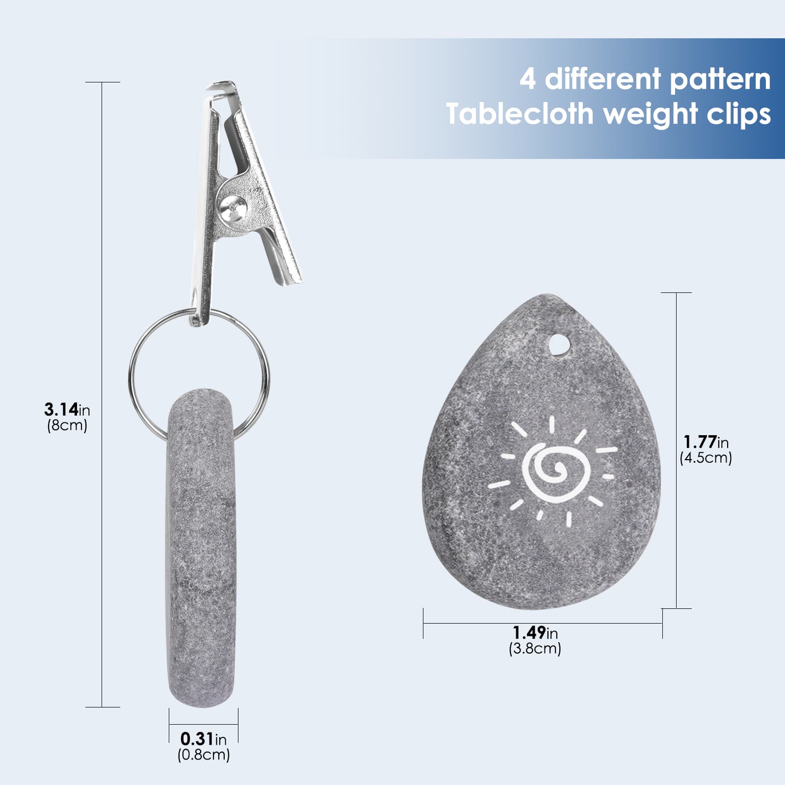JANKOW Tablecloth Weighted Clips, Tablecloth Weights for Outdoor Tables, Tablecloth Weights With Clip, Table Cloth Pendant , for Home Outdoor Traveling Picnic Cloth Accessory Tablecloth (8Pcs) - 2