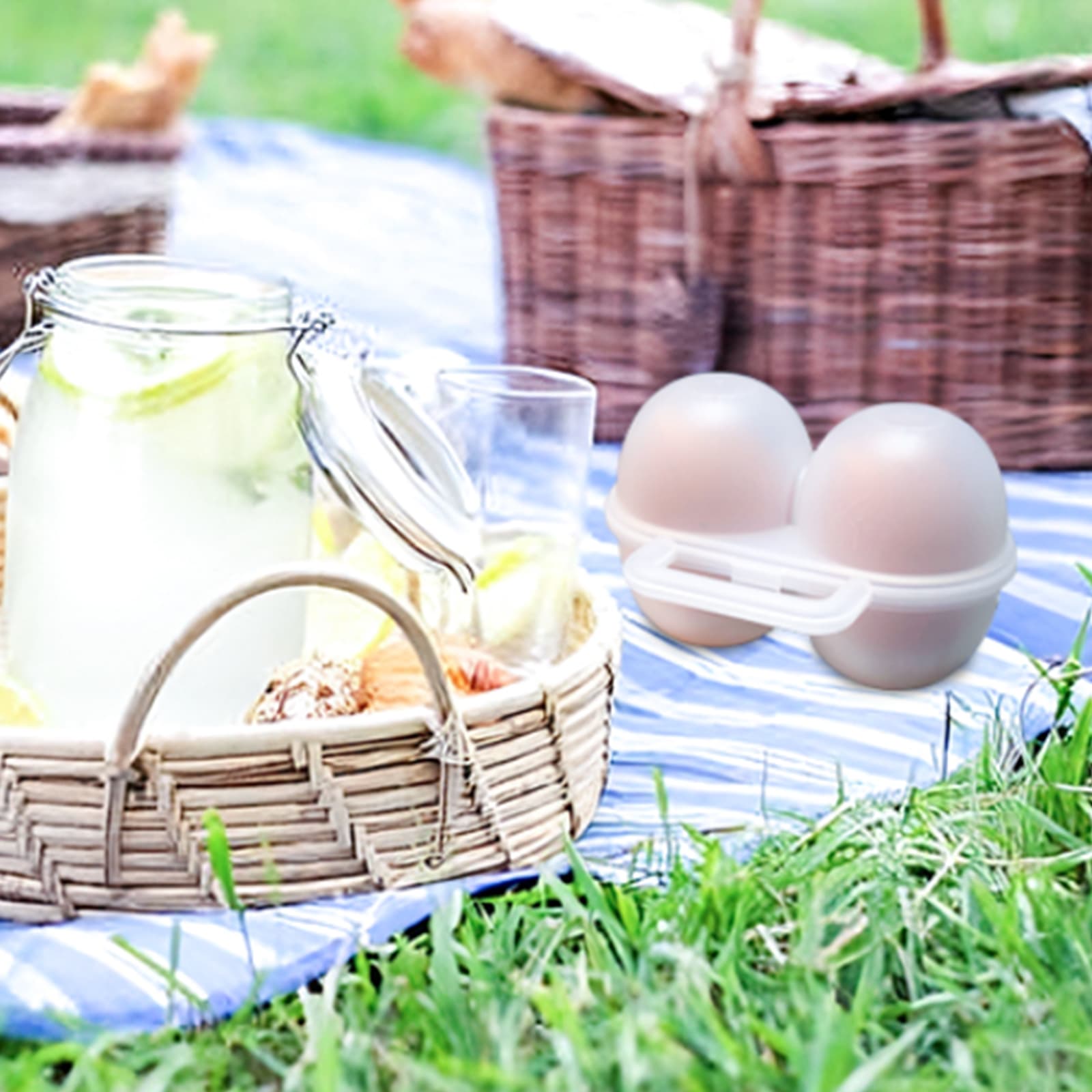 JANKOW 2 Egg Holder Container Portable Plastic Egg Holder Case - Shockproof and Secure Egg Storage Rack for Outdoor Use (1 Pcs & Climbing button) - 4