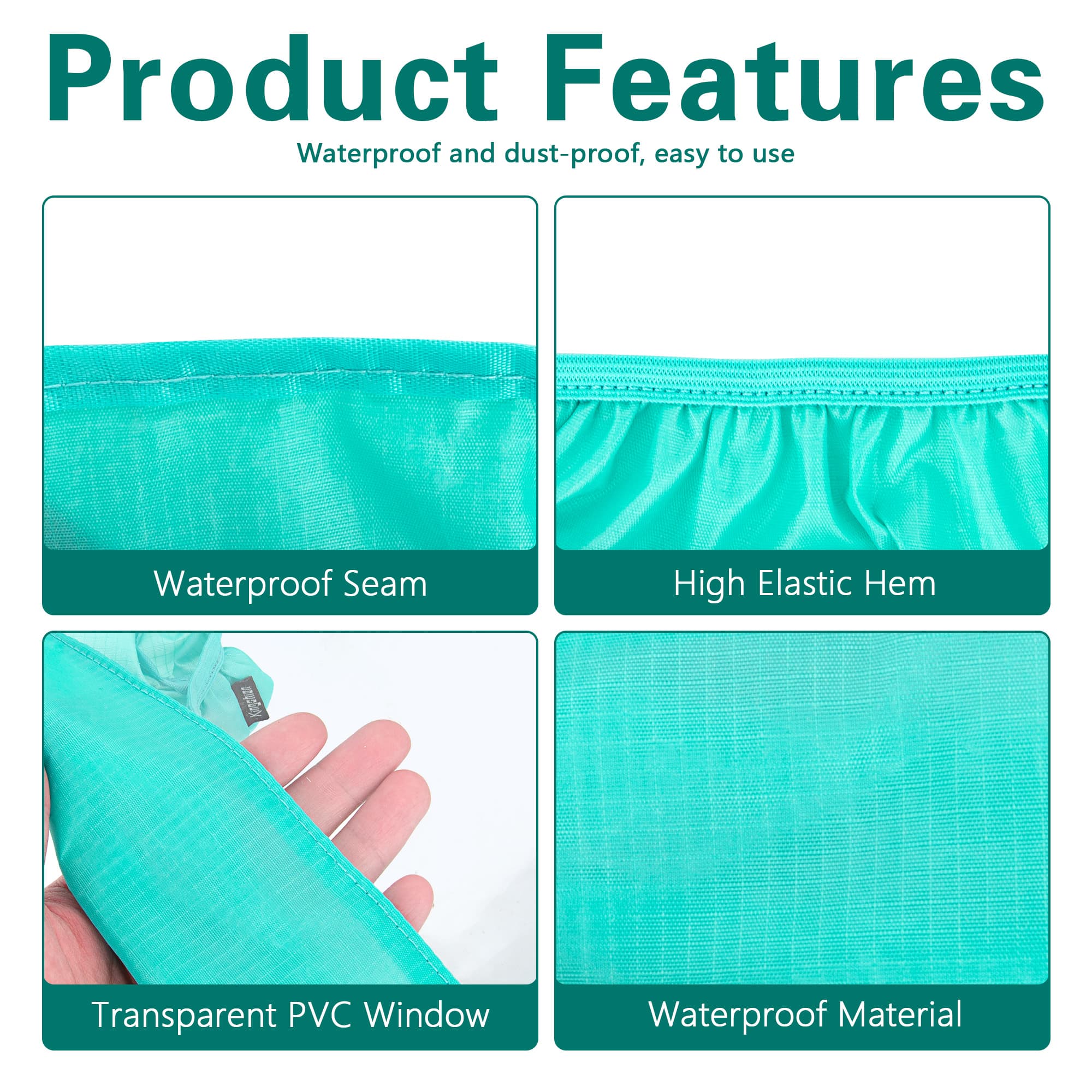 Kingshion Universal Spreader Cover - Waterproof PVC Hopper Cover with Transparent Window, Compatible with Agri-Fab 69712 & Model 85-100 (Broadcast/Salt/Fertilizer, Green) - 2