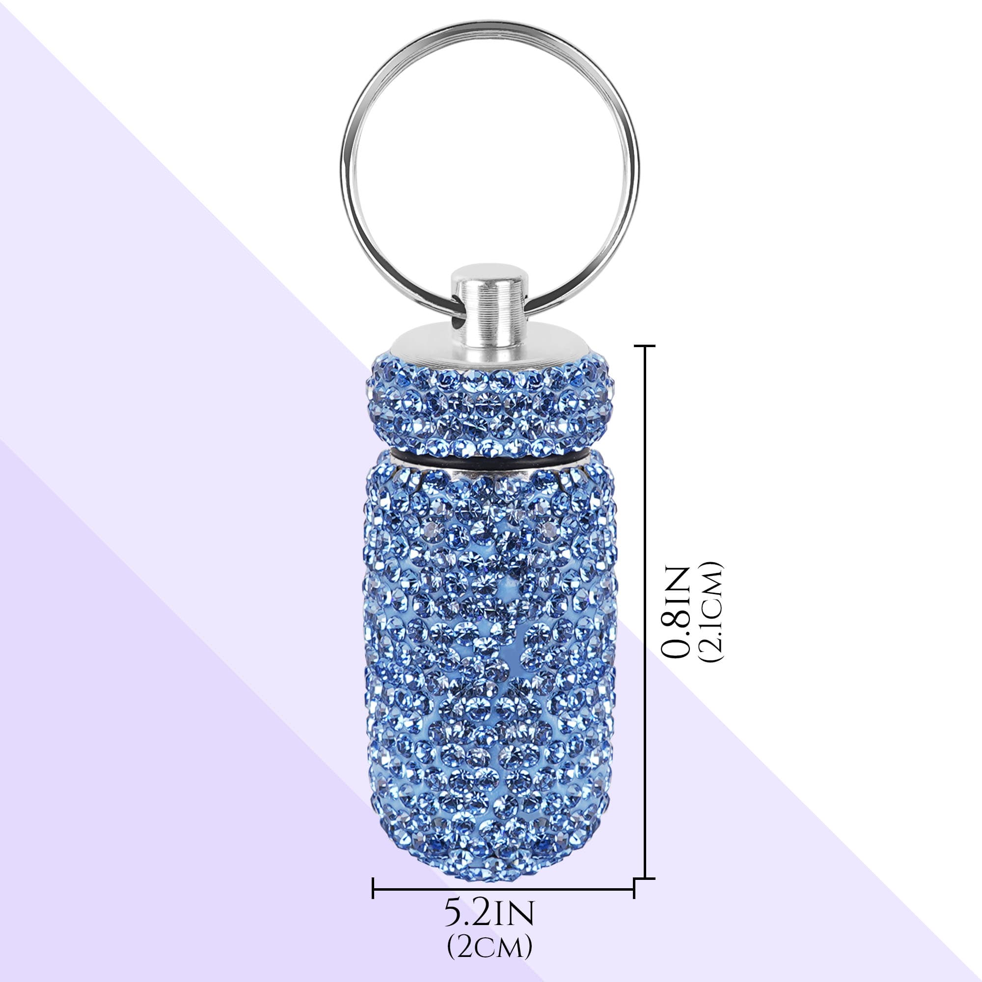 JANKOW JANKOW Bling Portable Ear Plug Case, Mini Earplug Cases, Waterproof Metal Earplug Case Keychain Container Holde for Outdoor Travel Business Travel (2 Pcs Light blue, Purple) - 1