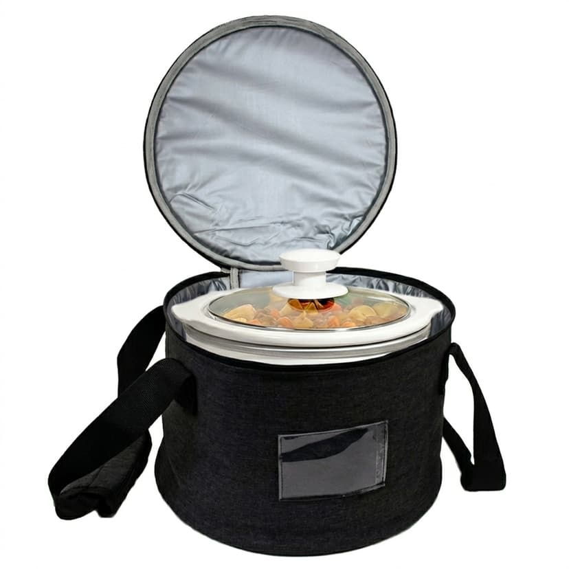 Kingshion Round Insulated Thermal Pie Carrier Slow Cooker Bag,Reusable Insulated Cake Carriers Casserole Carrier Cooler Bags for Potluck,Picnics,Collapsible Lunch bag for Delivery