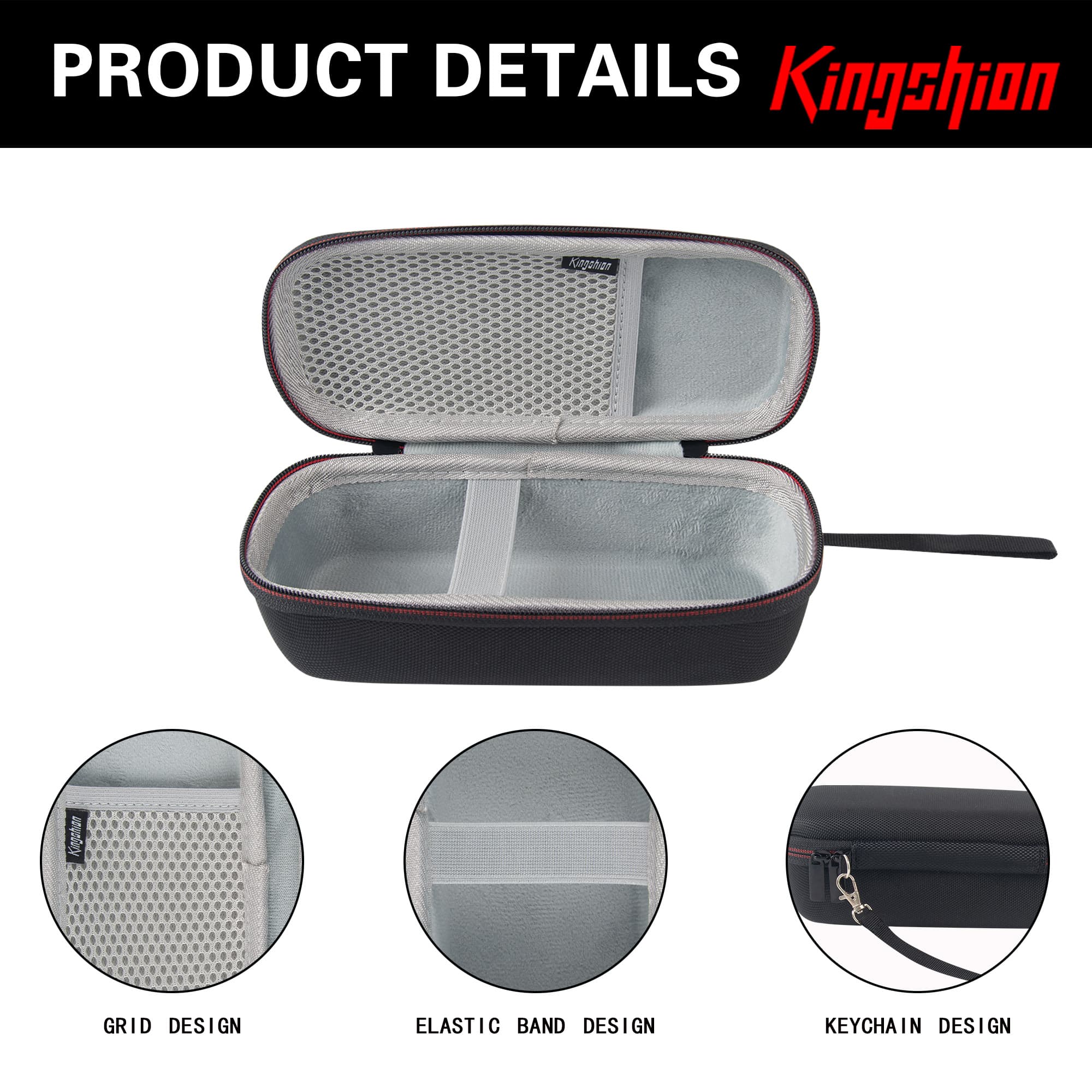 Hard EVA Carrying Case Compatible with Anker Soundcore 2/3 Bluetooth Speaker, Shockproof Storage Bag with Mesh Pocket for Accessories (Black) - 2