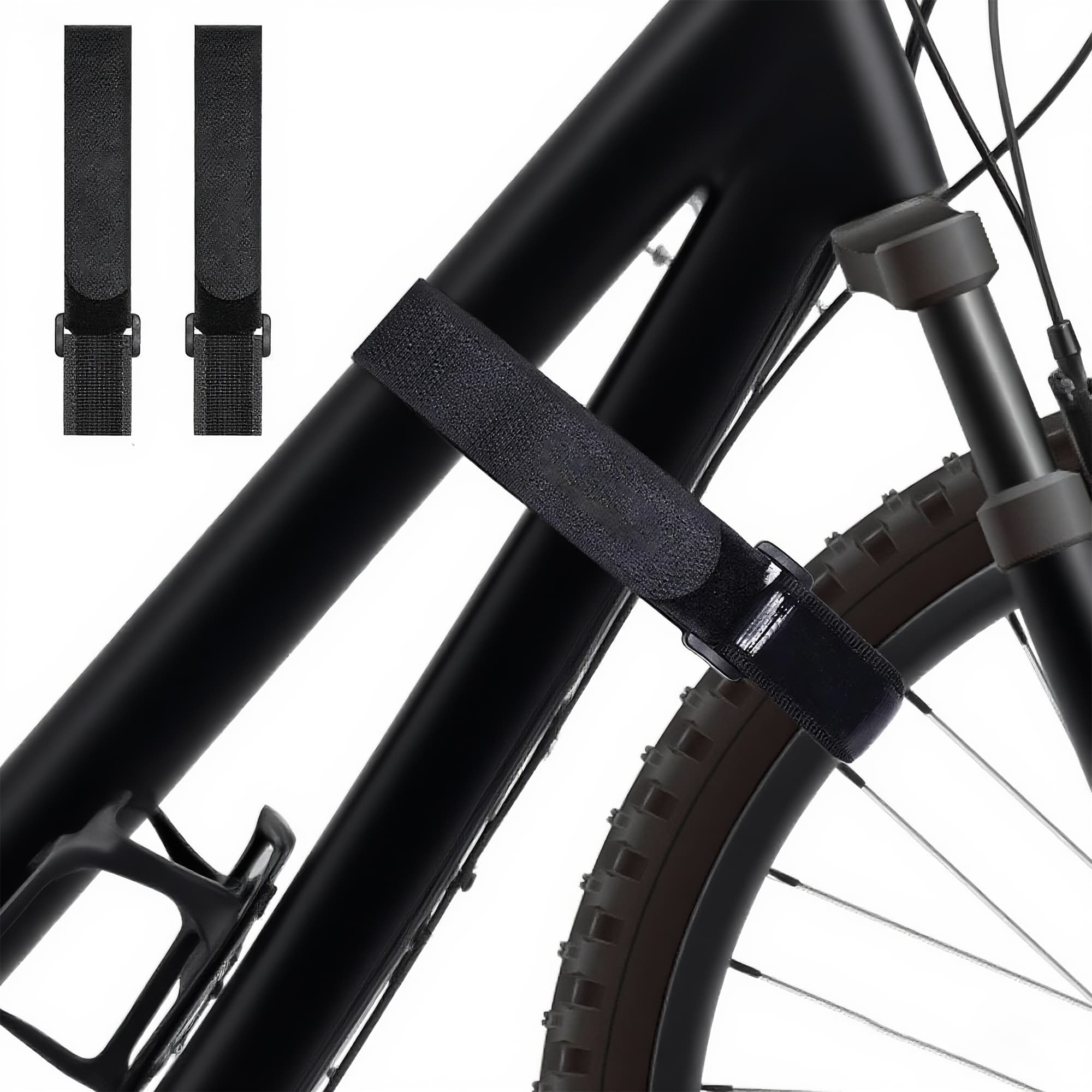 RidingRush Bike Rack Wheel Straps 2-Pack, Secure Adjustable Bicycle Tie Down Straps for Stable & Wobble-Free Bike Transport on Car Racks - 6