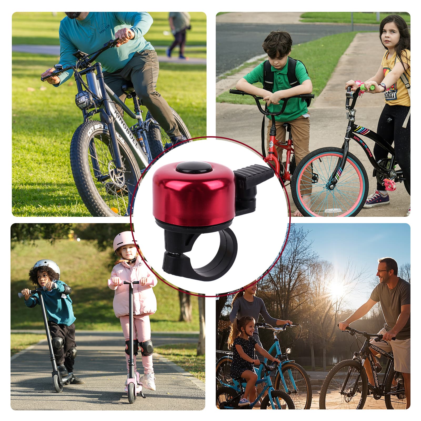 RidingRush Bike Bell for Adults, Bike Bell Compact Bicycle Bell for Kids and Adults, Easy to Install Bell for Bike or Scooter, Loud Bike Ring Bell for Boys, Girls, Beginners and Casual Riders - 3