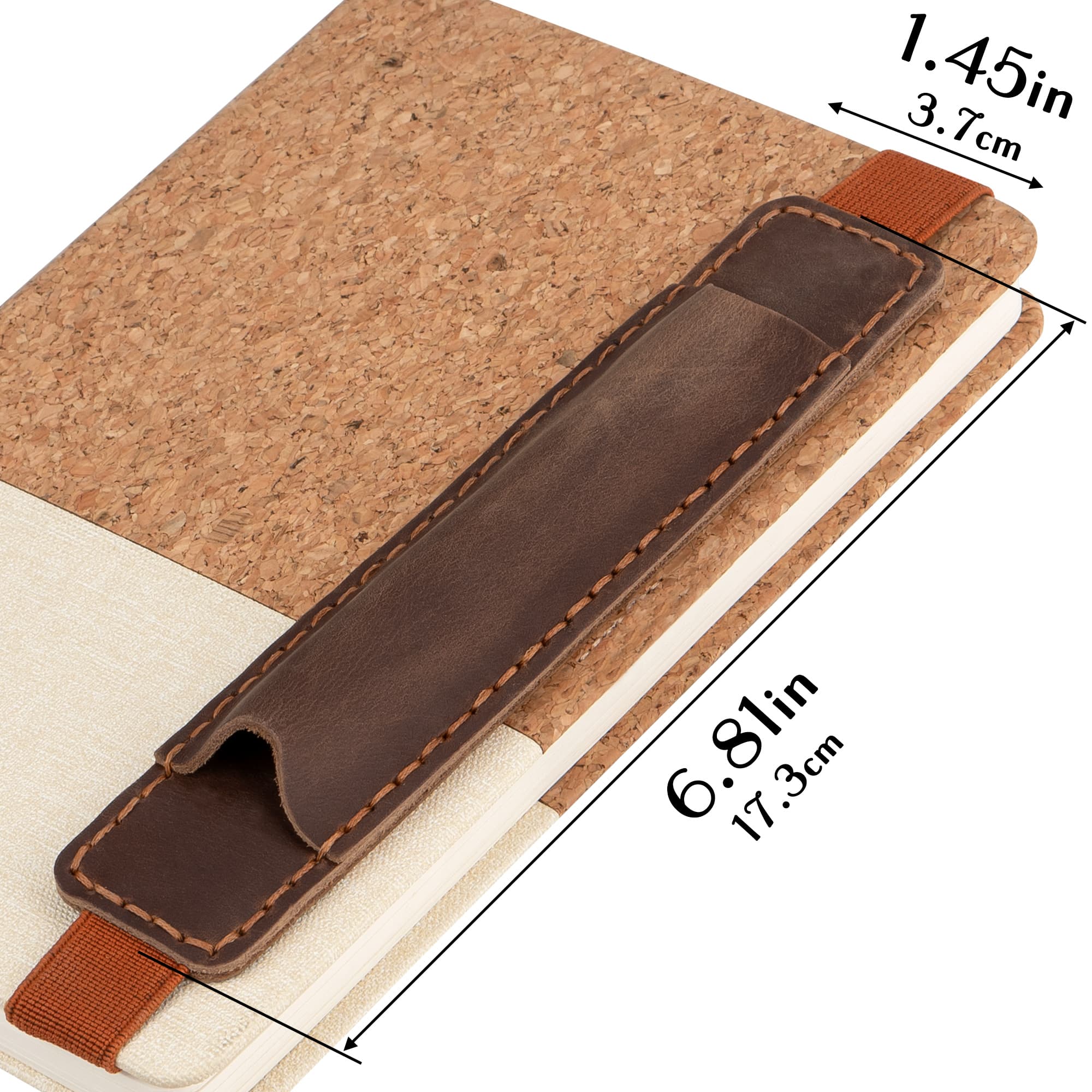 JANKINGS Crazy Horse Leather Elastic Pen Holder for Notebook, Coffee – Genuine Leather Journal Band Pen Pouch, Fits Most A5/A6/Travelers Notebooks, 1-Pack - 1