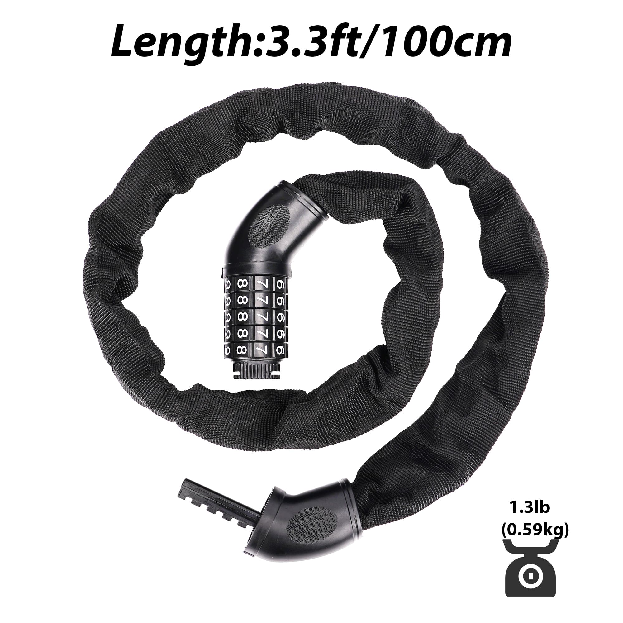 RidingRush Bike Lock Chain – Heavy Duty 4-Digit Combination Lock, Secure Cable Lock for Bicycle, E-Scooter, E-Bike, Anti-Theft Protection, Weatherproof, Easy to Use - 2