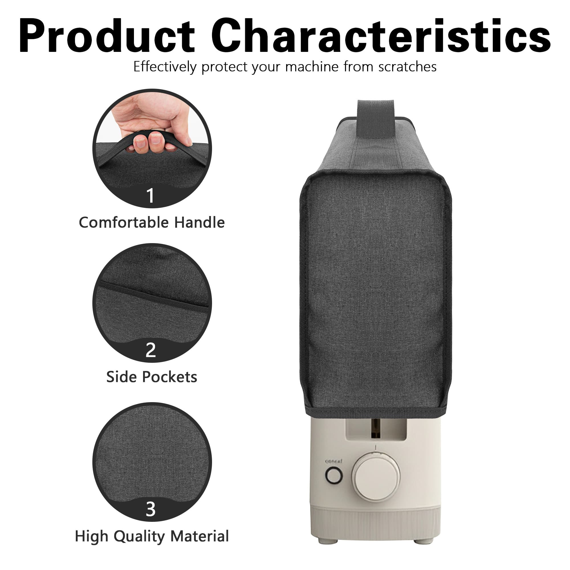 Toaster Cover Compatible with bella 2 Slice Slim Toaster,Waterproof Heatproofant Dustproof Protective Case Heavy Duty Cover-Dark Grey - 2