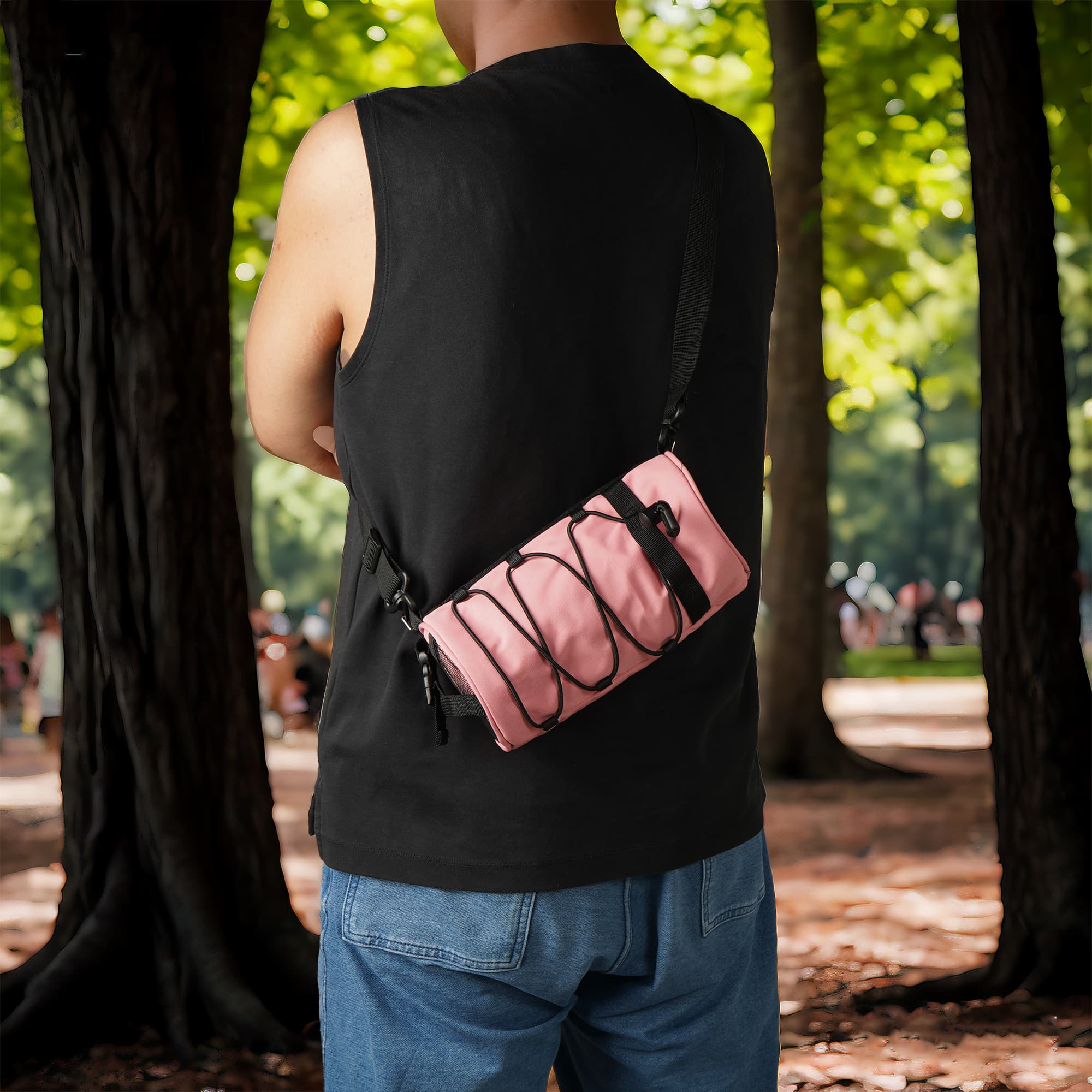 RidingRush Bike Handlebar Bag for Bicycle, Nylon Cycling Front Bag with Side Pockets and Elastic Cord, Compact Storage Pouch for Commuting, Travel and Daily Riding - 3