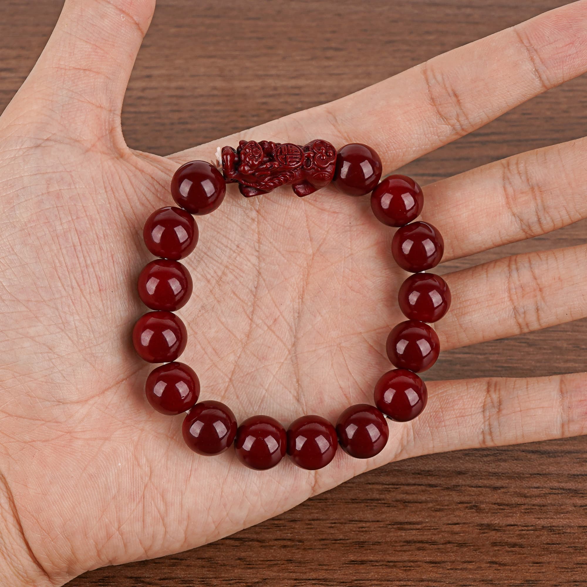 JANKOW Cinnabar Pixiu Bracelet - Oriental Style Feng Shui Jewelry, Gift for Good Fortune and Protection - 5