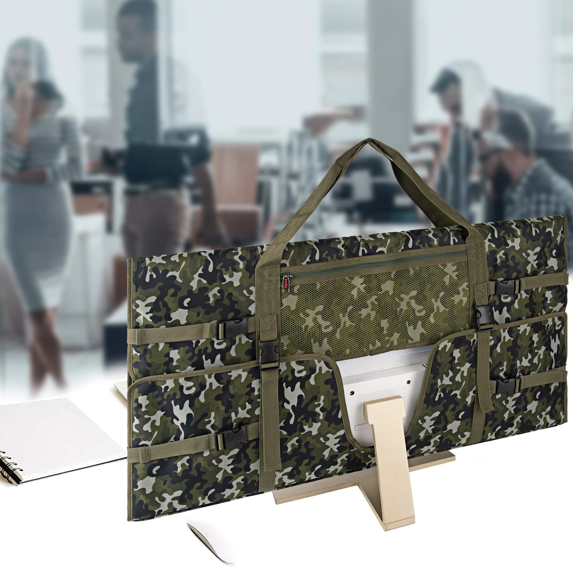 Kingshion Travel Carrying Bag Compatible with 32" All-in-One Desktop Computer and 32" Monitor (Camouflage Green) - 6