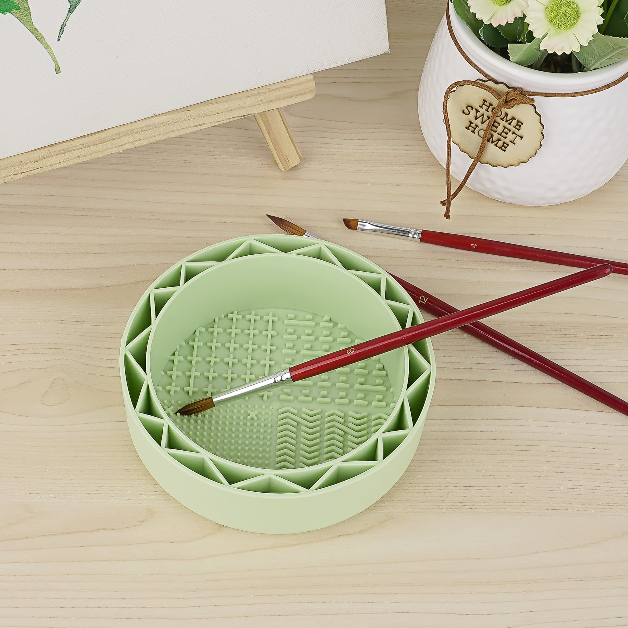 JANKOW Pen Brush Washer, Watercolor Brush Cleaner, Silicone Brush Bowl Clean, Brush Holder Cleaner - 4